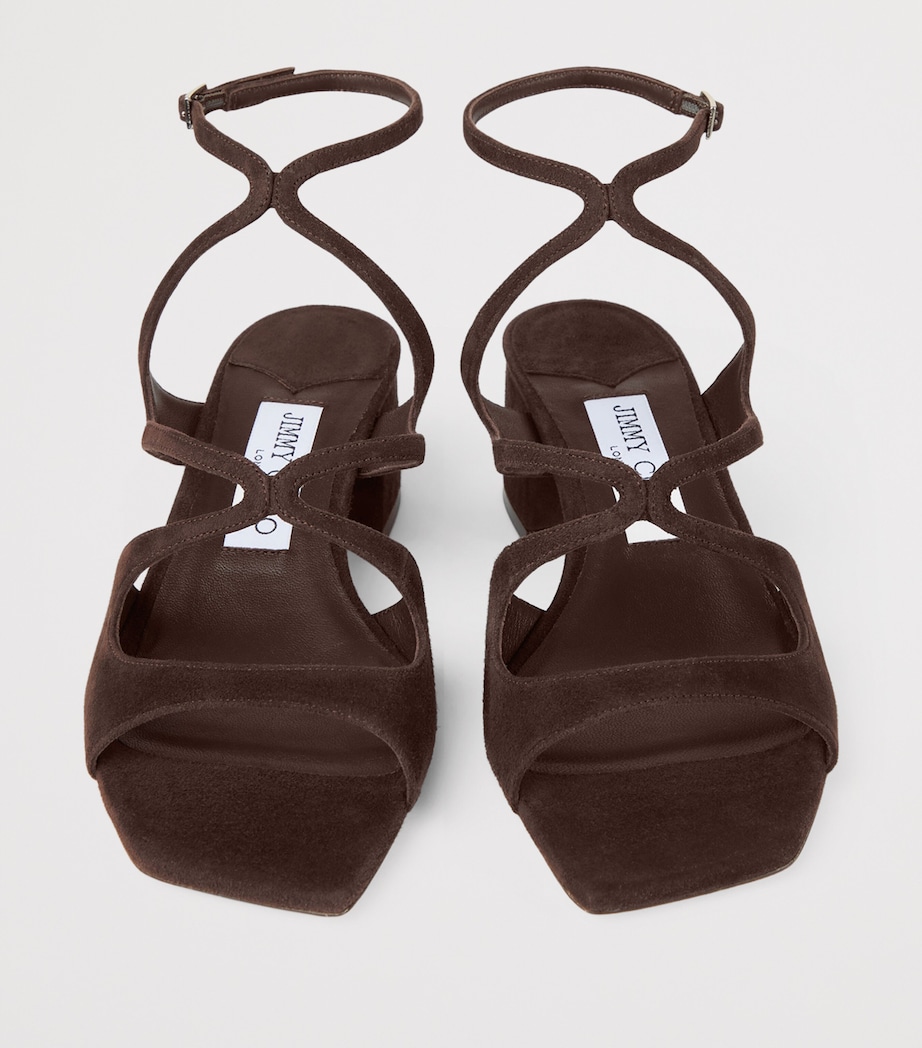 Azilia 45 Suede Heeled Sandals CHOCOLATE Image 2