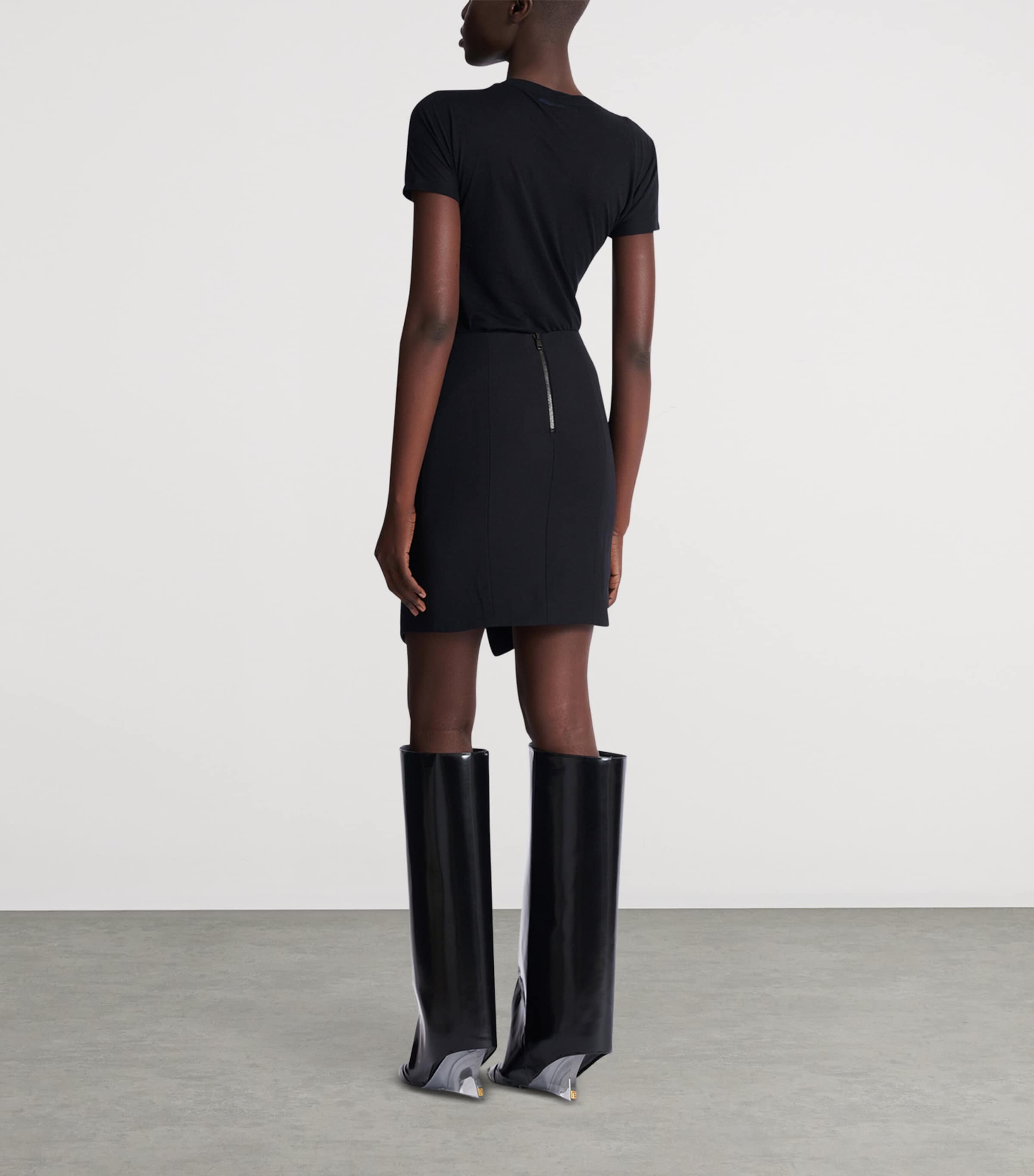 Virgin Wool Belted Mini Skirt 0PA NOIR Image 6