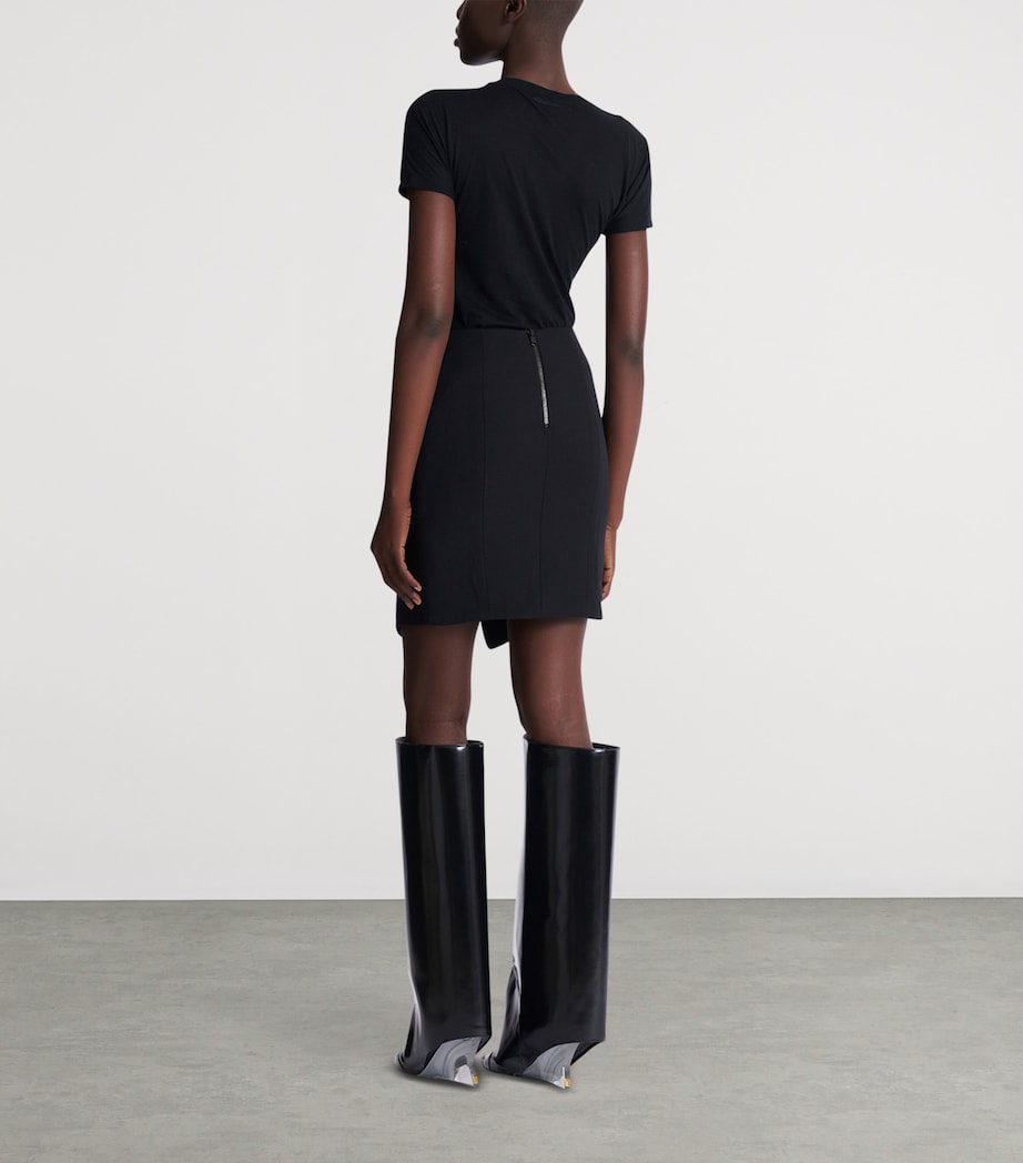 Virgin Wool Belted Mini Skirt 0PA NOIR Image 6