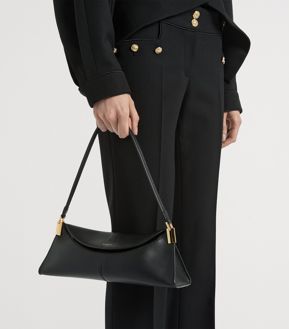 Balmain Small Leather 64-83 Shoulder Bag Noir Image 4