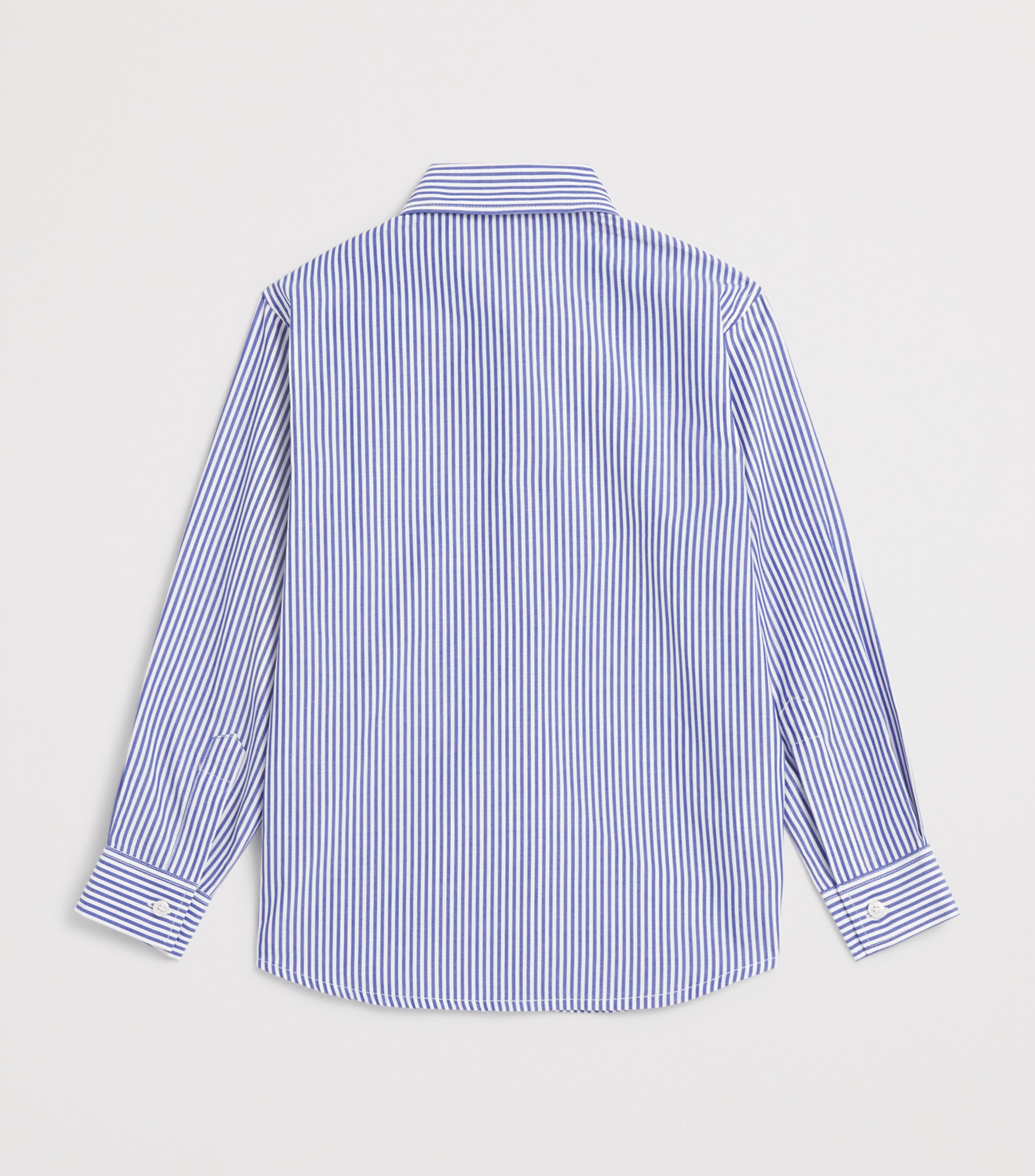 Cotton Stripe Shirt (2-14 Years) 470LIGHT BLUE Image 2