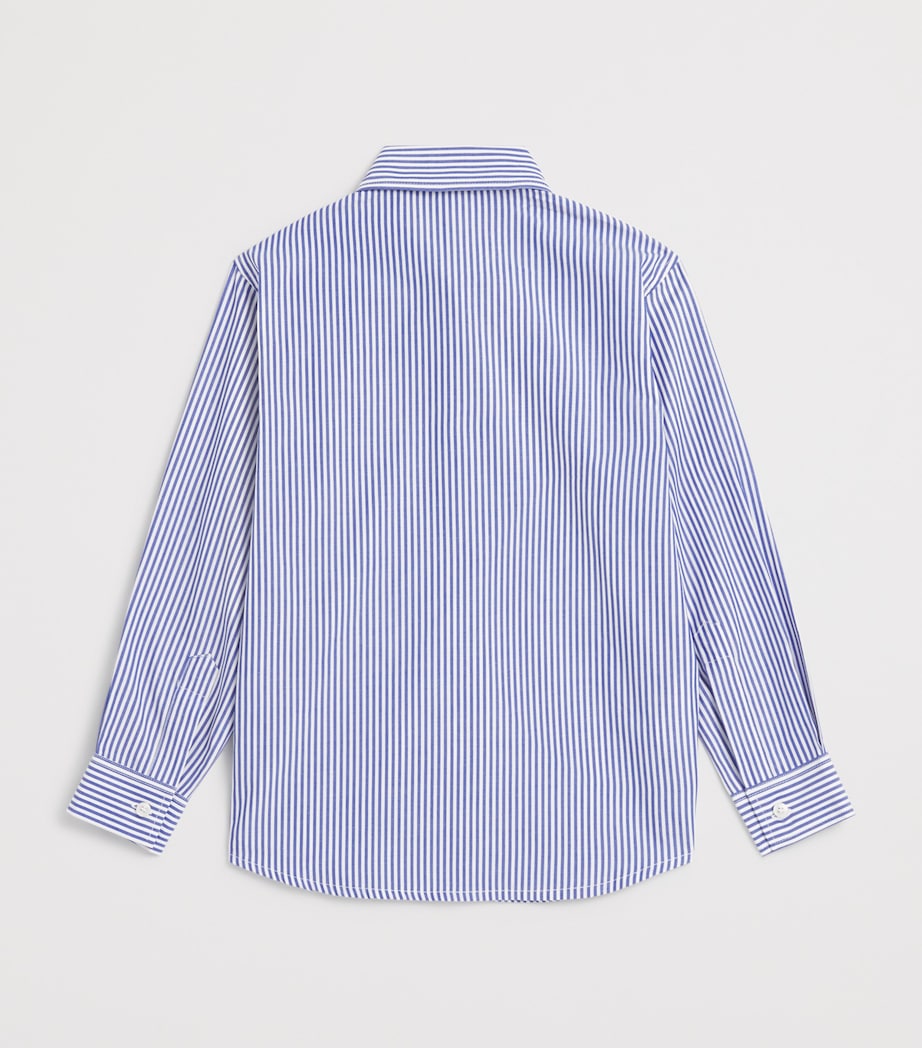 Cotton Stripe Shirt (2-14 Years) 470LIGHT BLUE Image 2