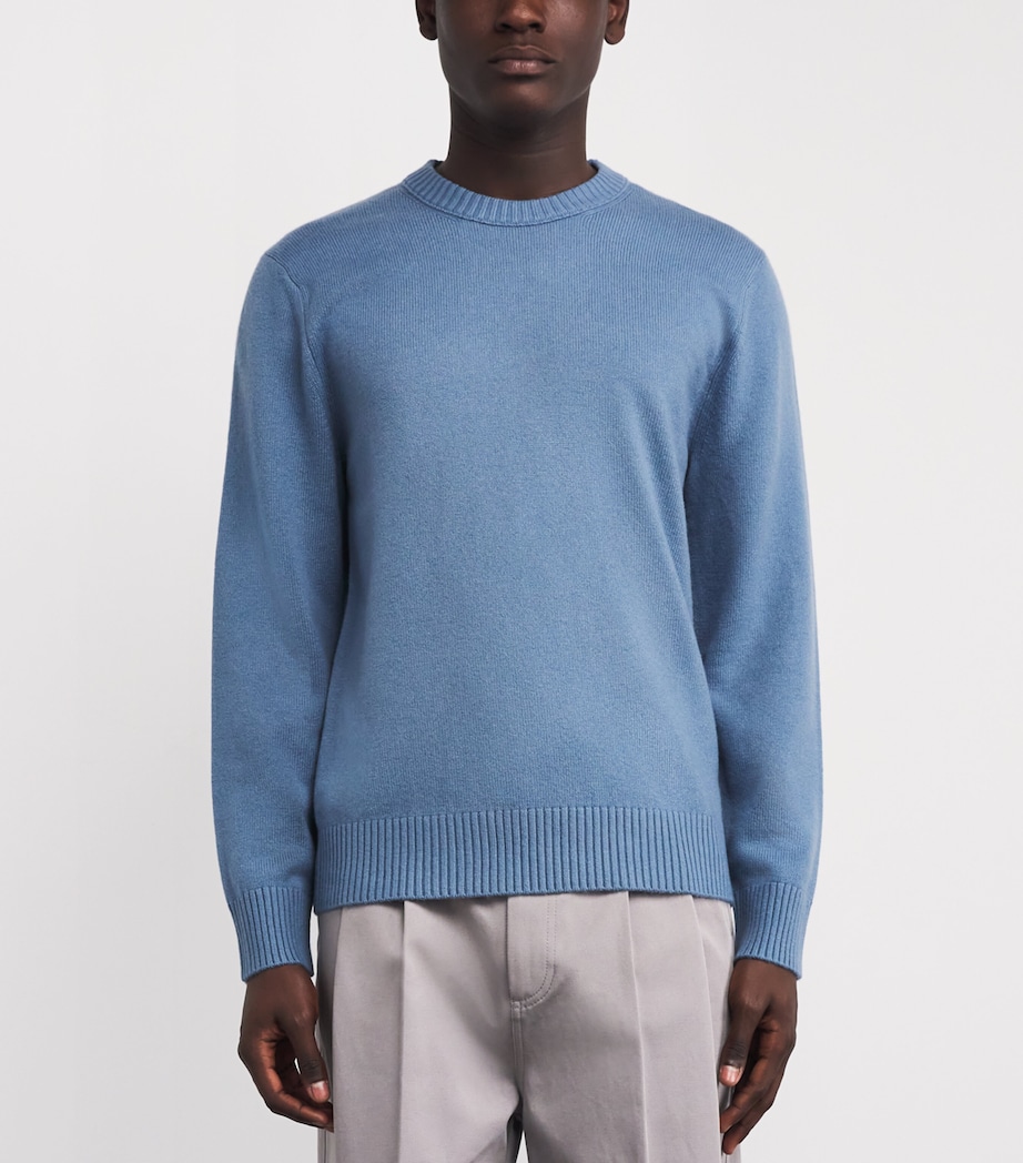 Wool-Cashmere Sweater 486 PRB BLUE Image 3