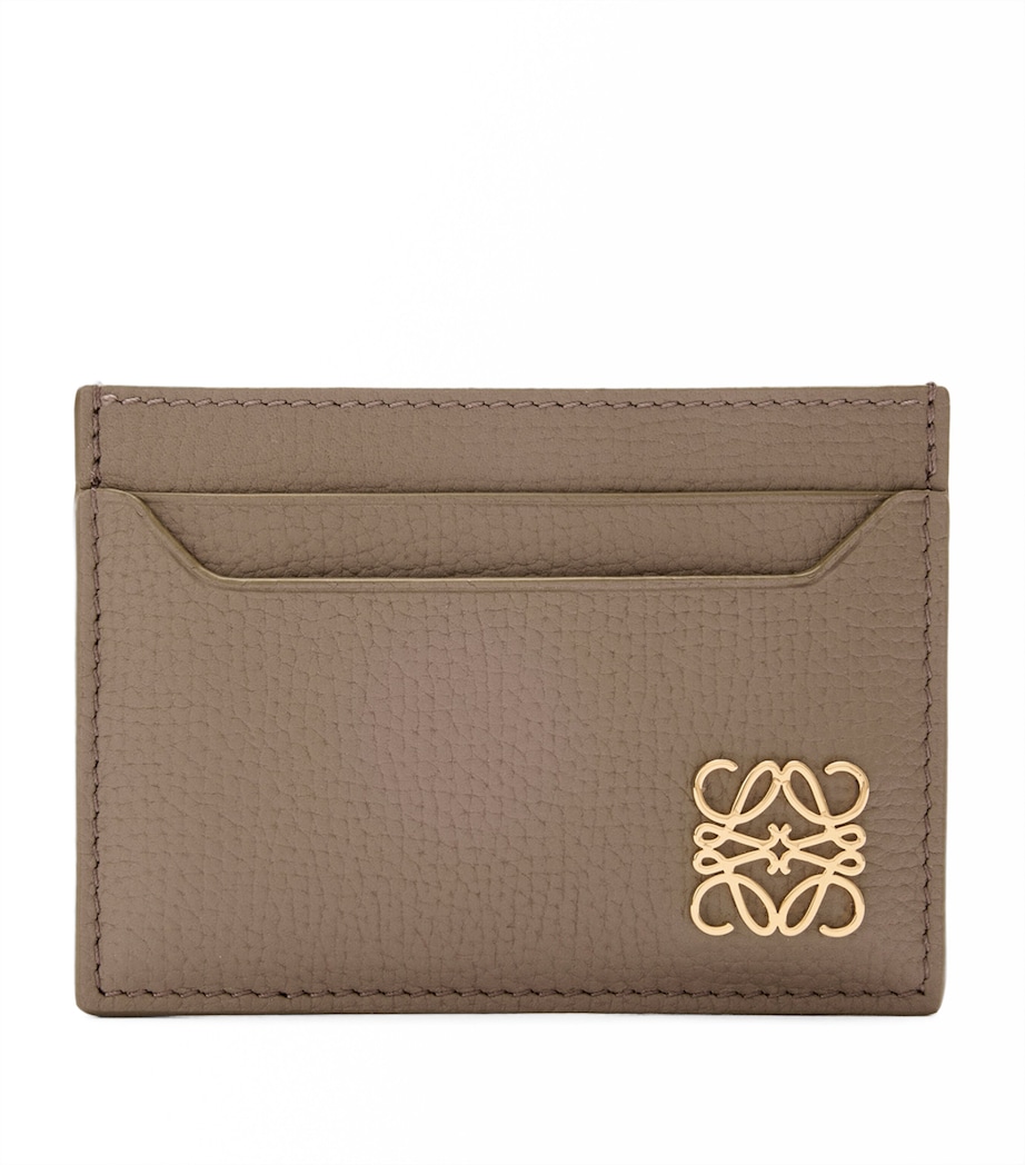 Leather Anagram Card Holder TAUPE Image 1