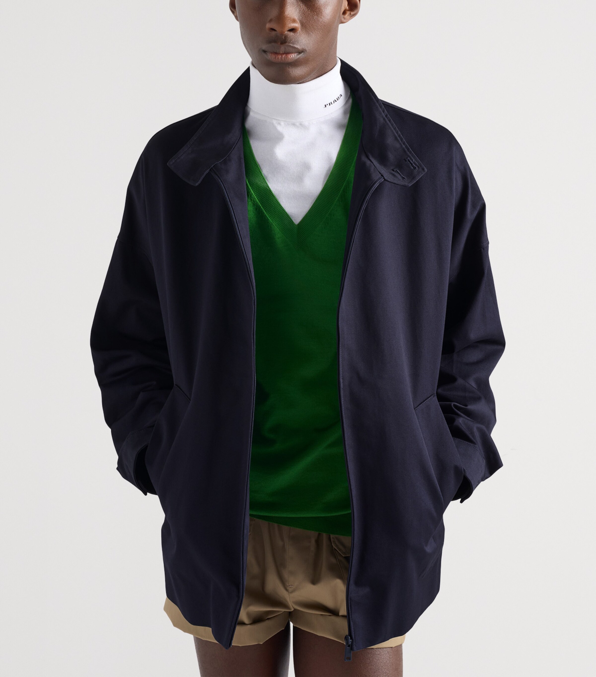 Prada Mens Cotton Stand-Collar Jacket Image 3