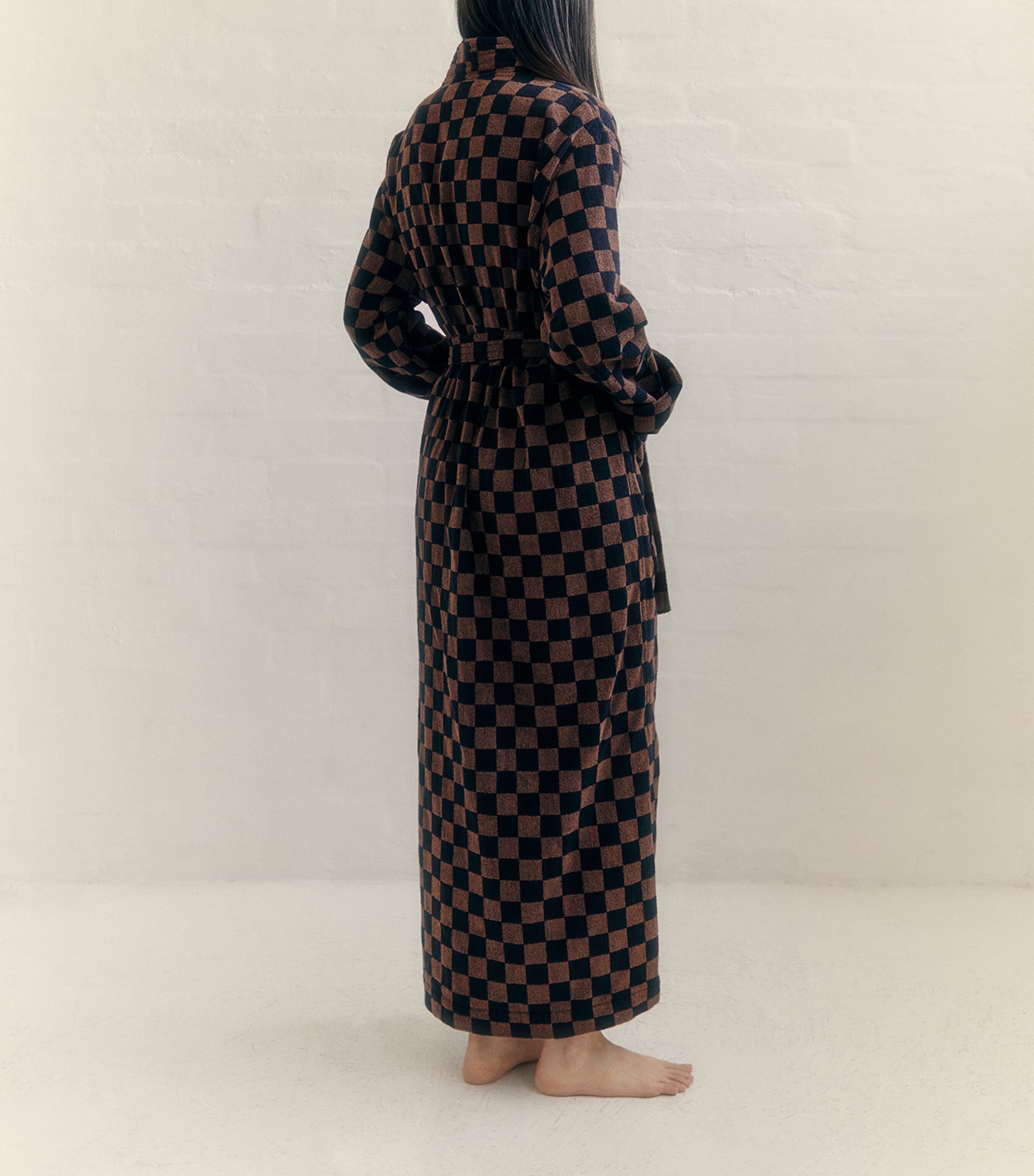 Organic Cotton Sulis Bathrobe (XS/S) TABAC / NOIR Image 4