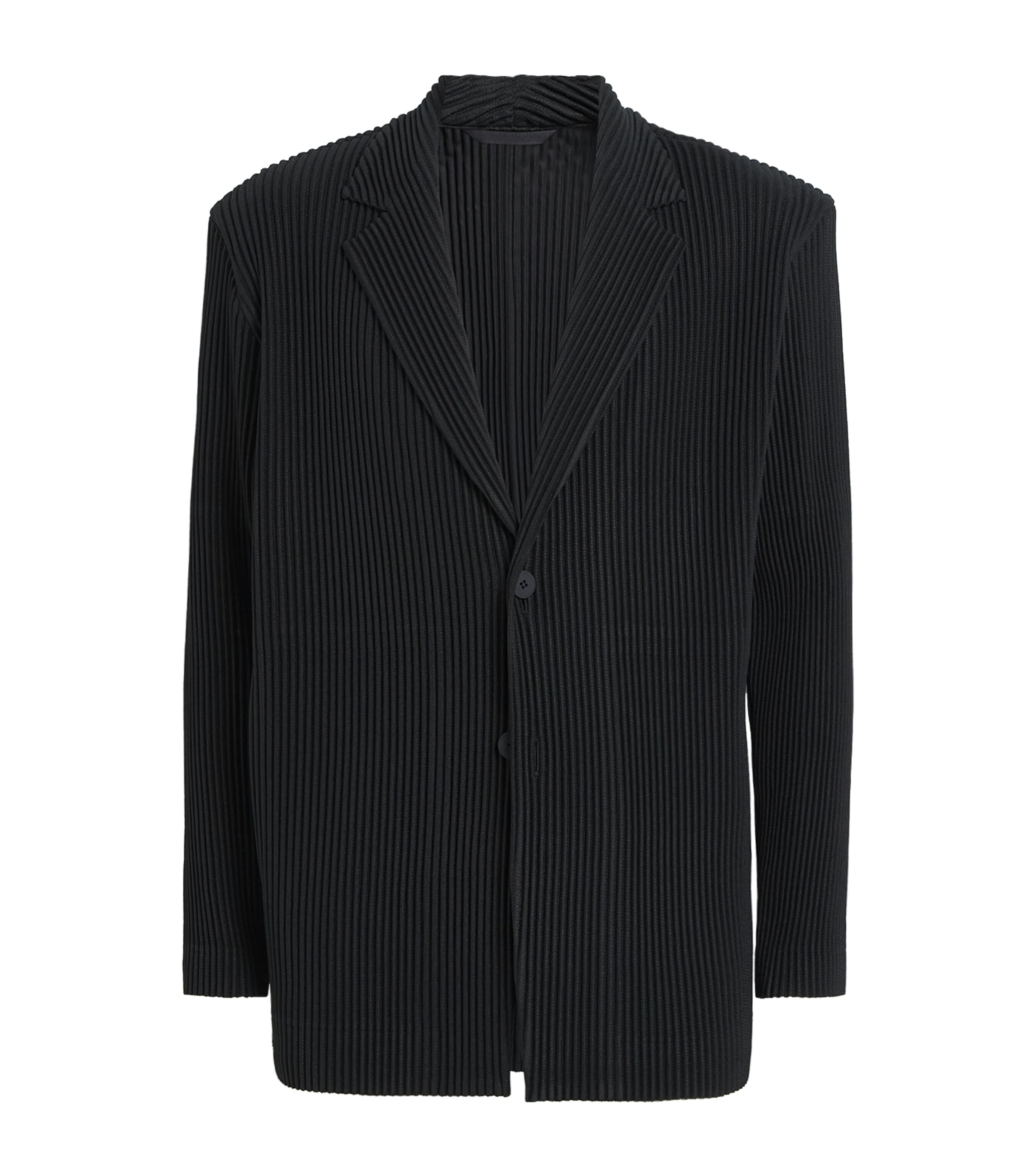 Pleated Blazer 15-BLACK Image 1