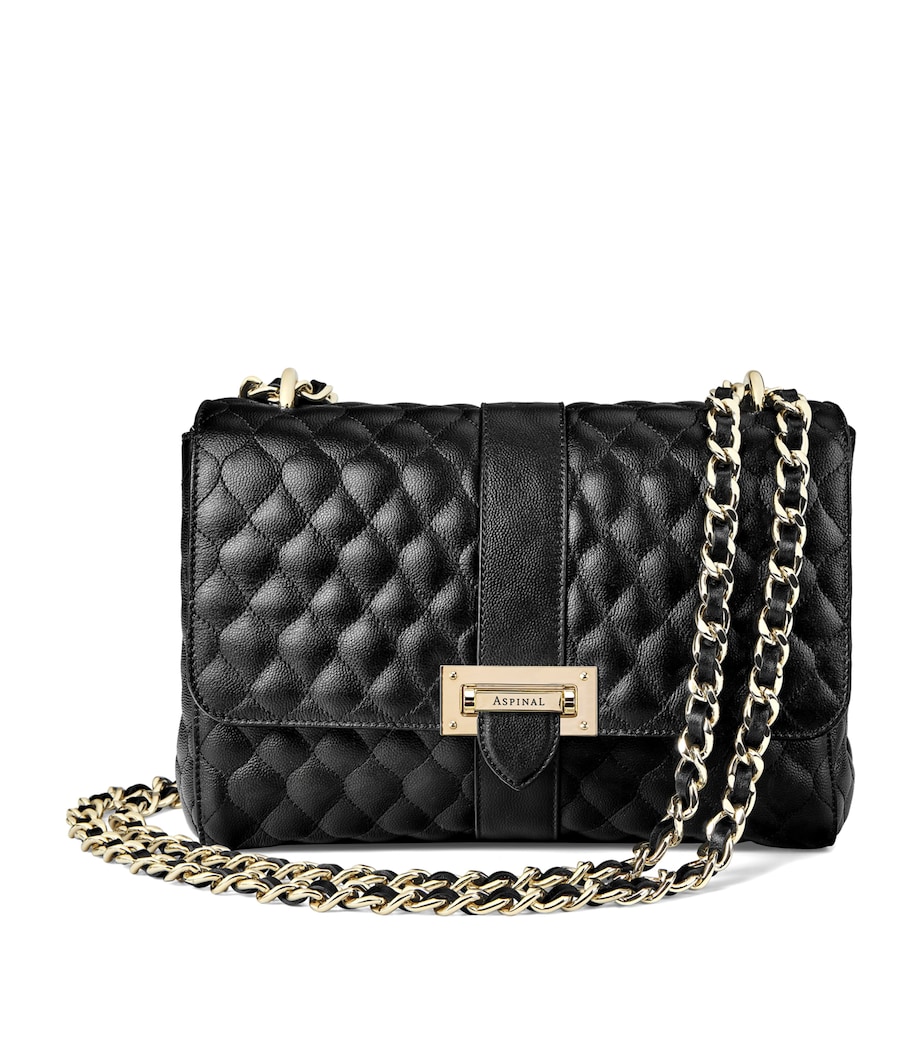 Large Leather Lottie Cross-Body Bag BLACK Image 6