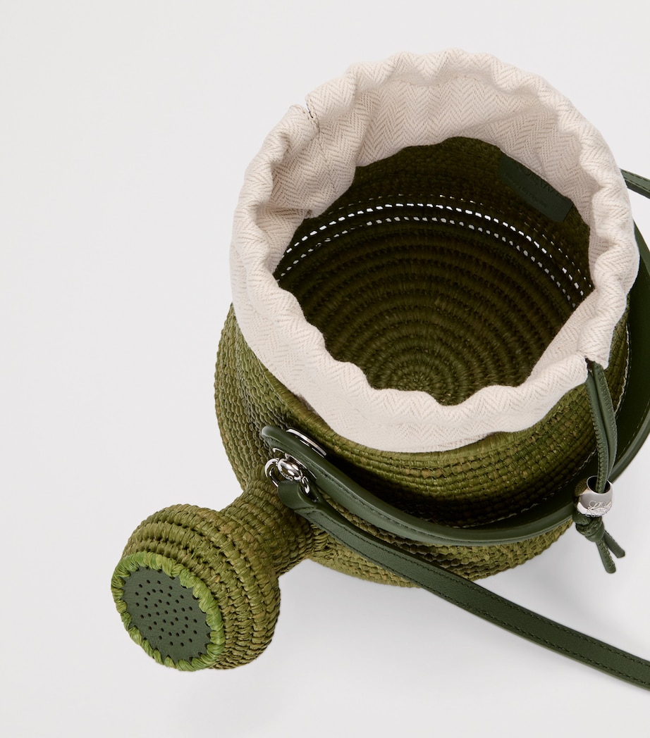 LOEWE x Paula's Ibiza Raffia Watering Can Shoulder Bag Green Image 4
