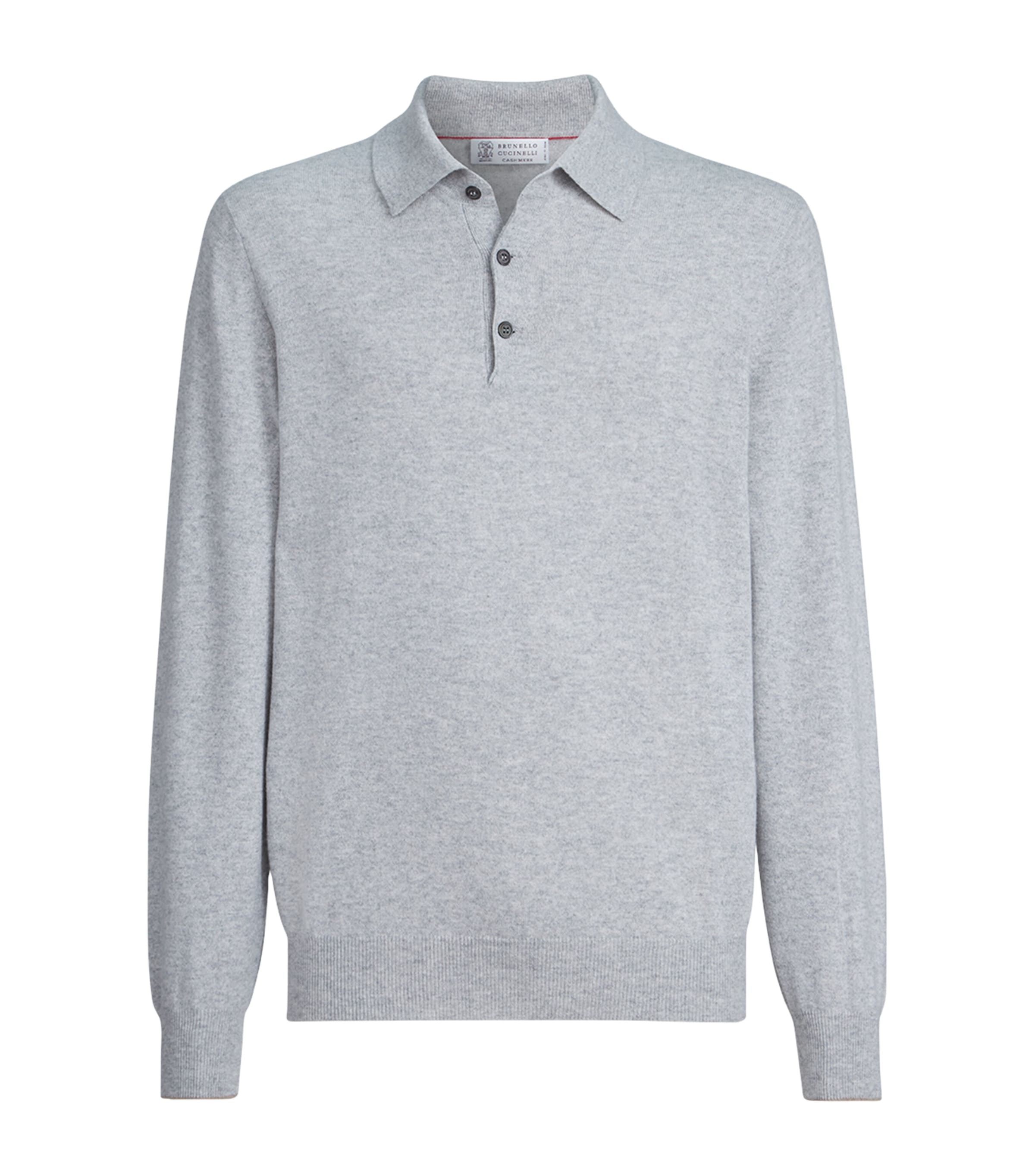 Brunello Cucinelli Mens Cashmere Polo Sweater Image 1