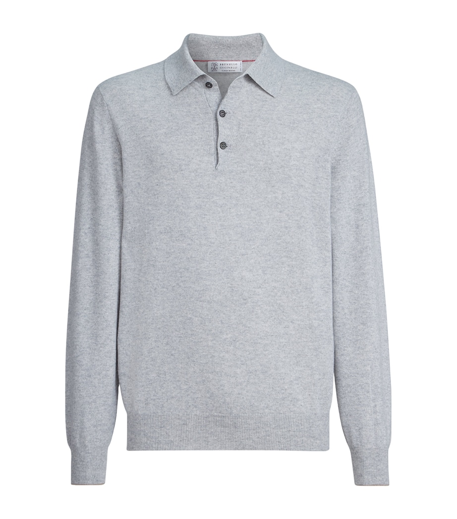 Brunello Cucinelli Mens Cashmere Polo Sweater Image 1