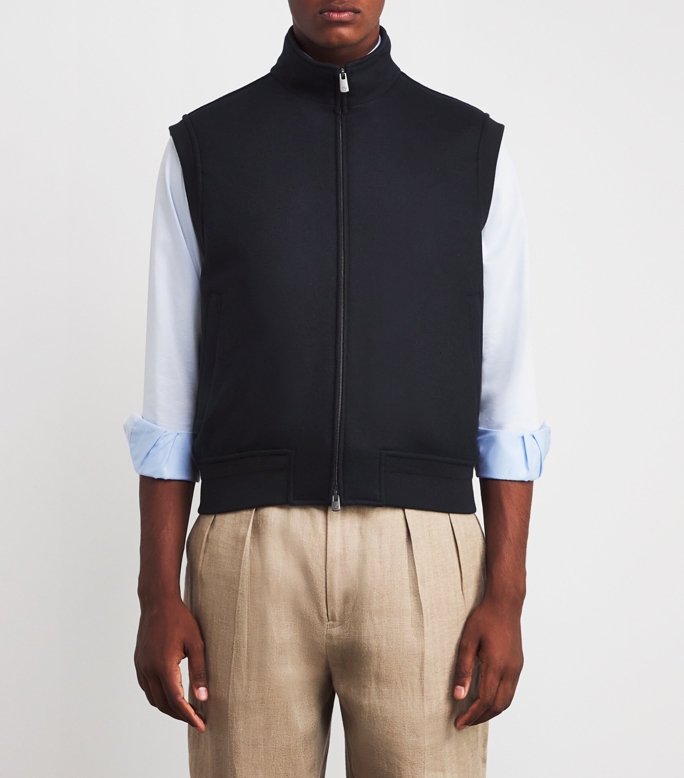 Ralph Lauren Purple Label Mens Cashmere-Blend Felton Gilet Clscs Chairman Navy Image 3