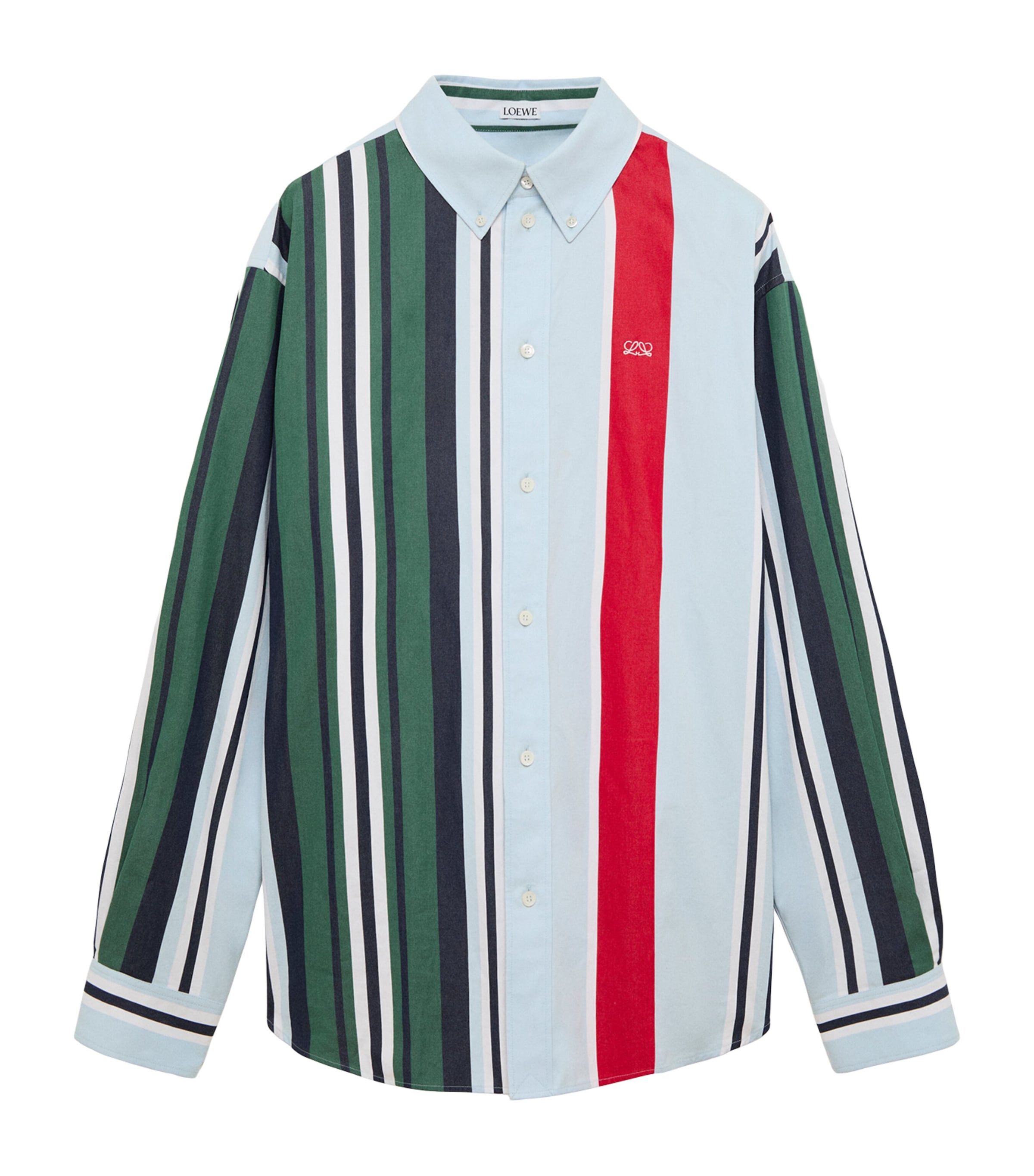LOEWE Mens Stripe Print Shirt Blue/multicolor Image 1