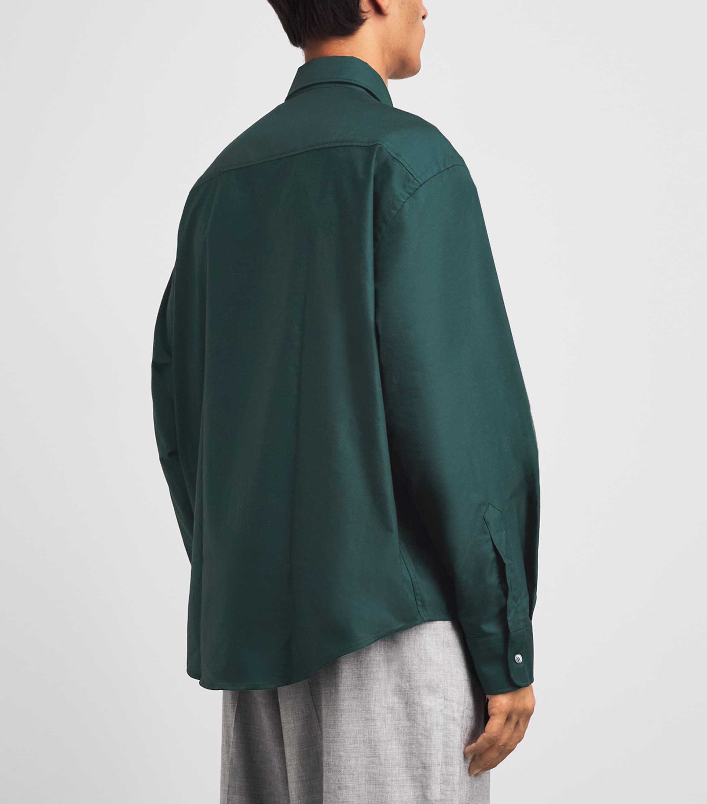 AMI Paris Mens Cotton Ami de Coeur Shirt Vert Bouteille Image 5