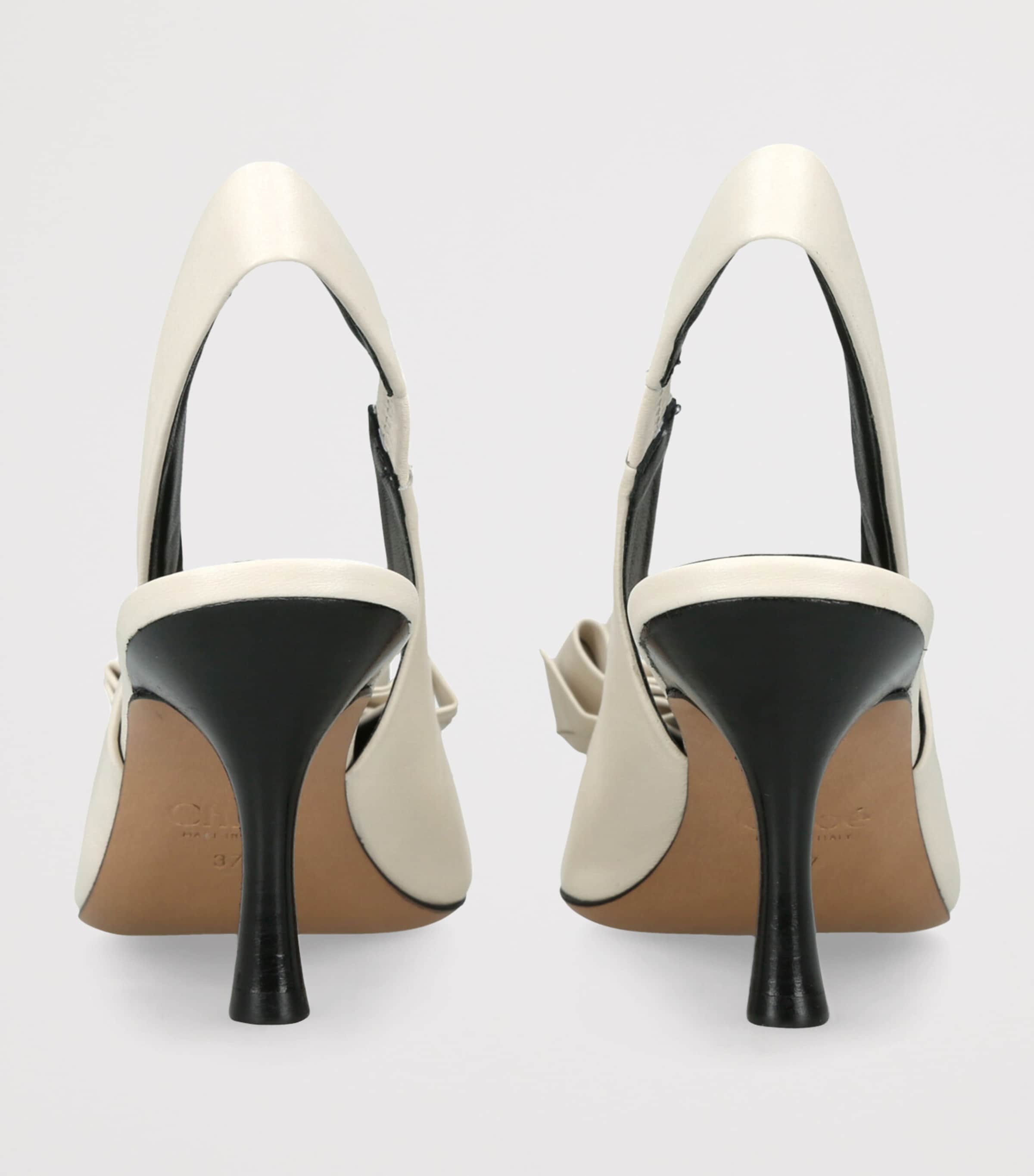Leather Alba Slingback Heels 80 WHITE Image 2
