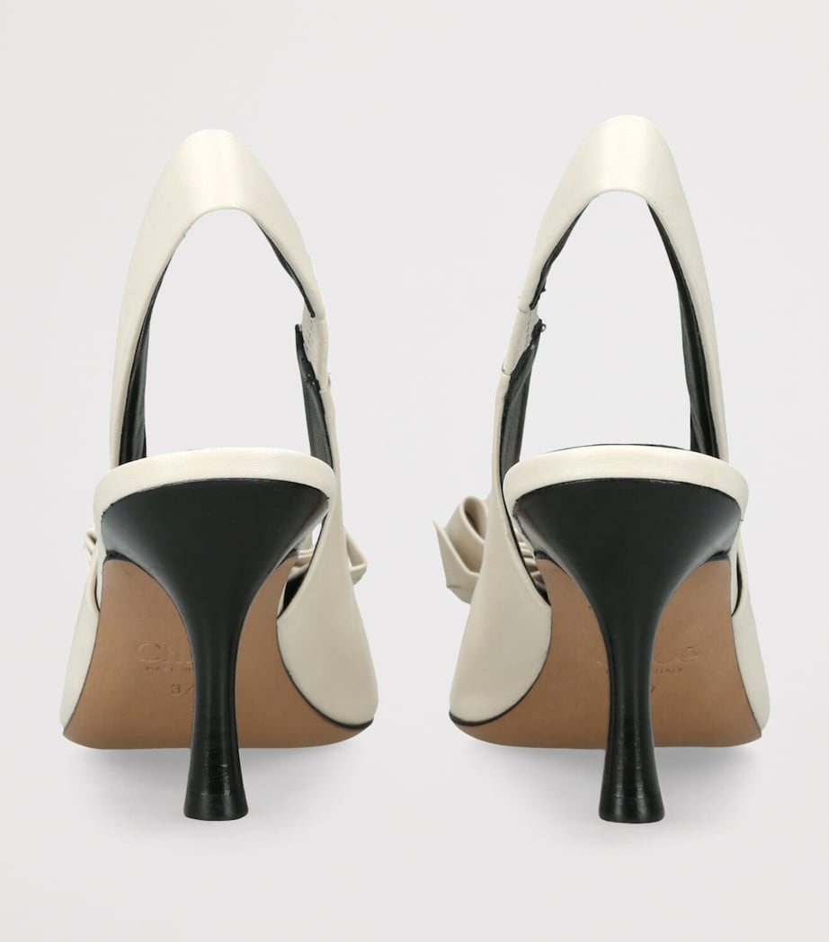 Leather Alba Slingback Heels 80 WHITE Image 2
