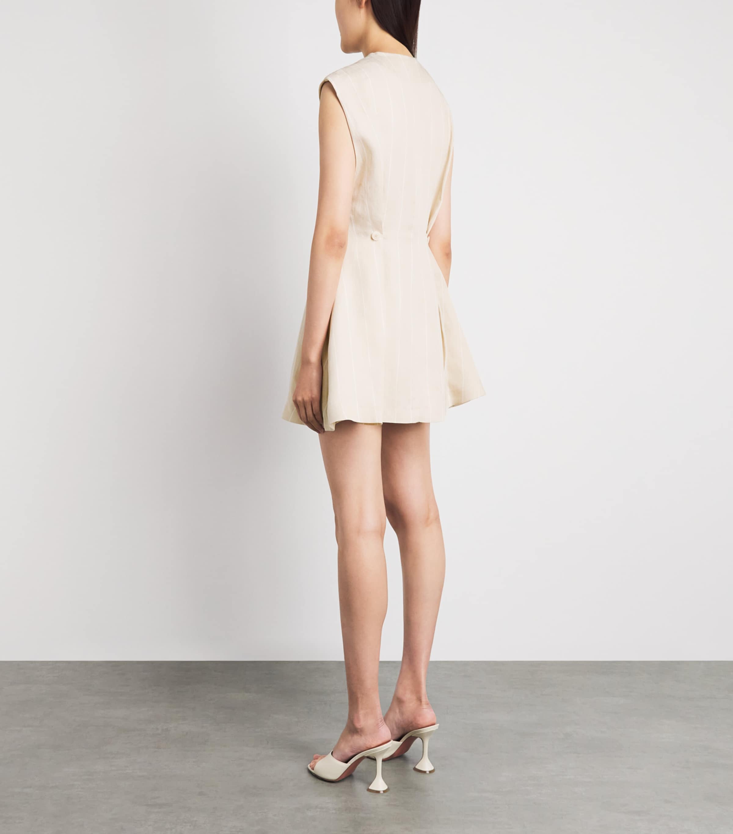 Claudie Pierlot Womens Stripe Mini Dress Sand Image 4
