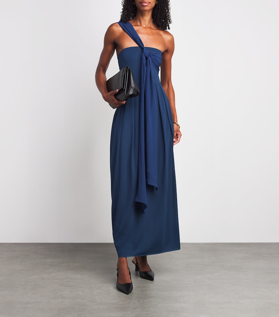 Jersey Draped Maxi Dress NAVY Image 2