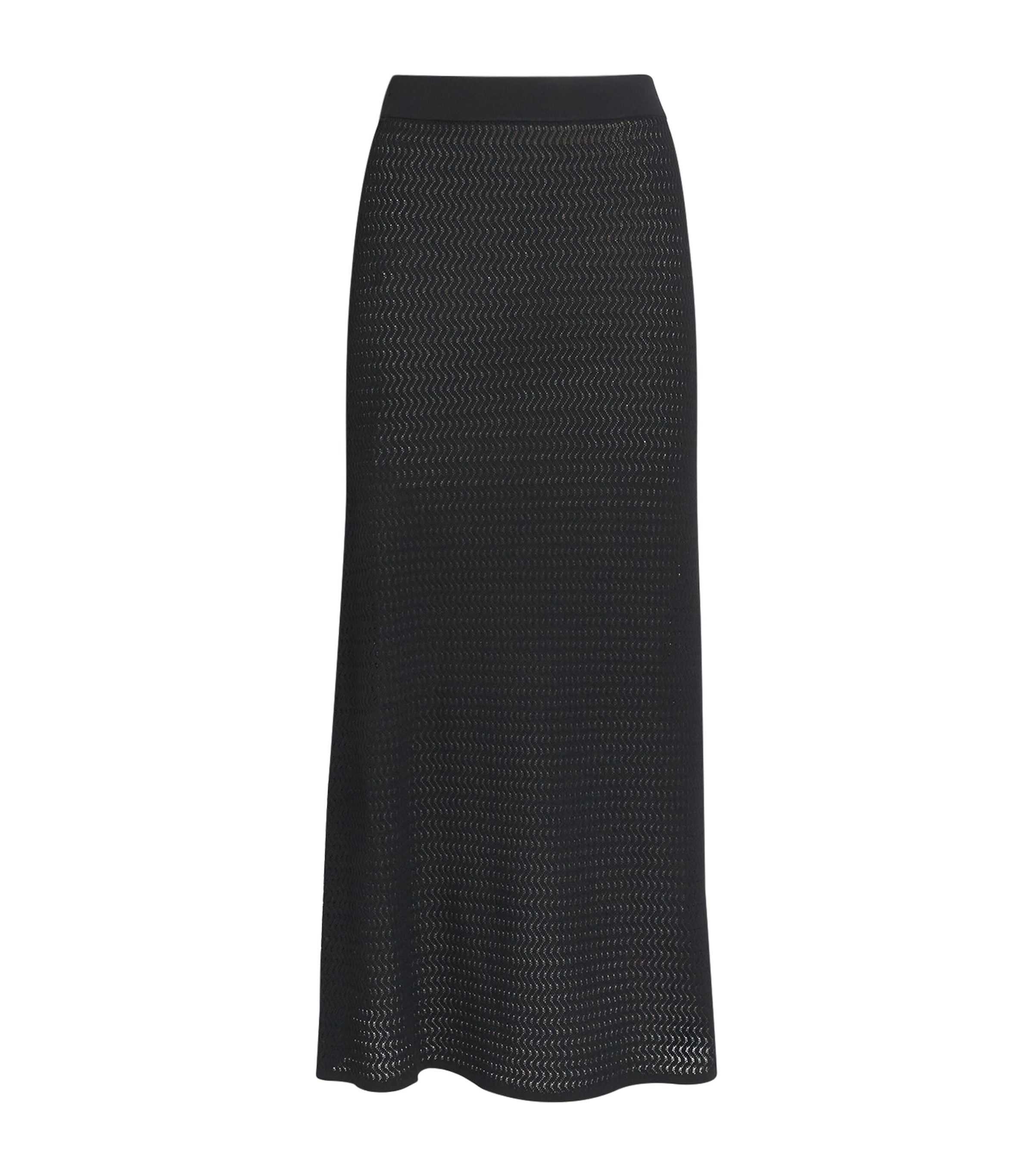 Victoria Beckham Pointelle Midi Skirt In Blue