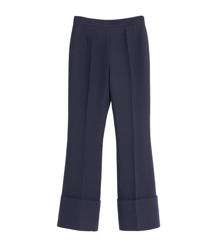 Wool-Silk Flared Trousers D51 Image 1