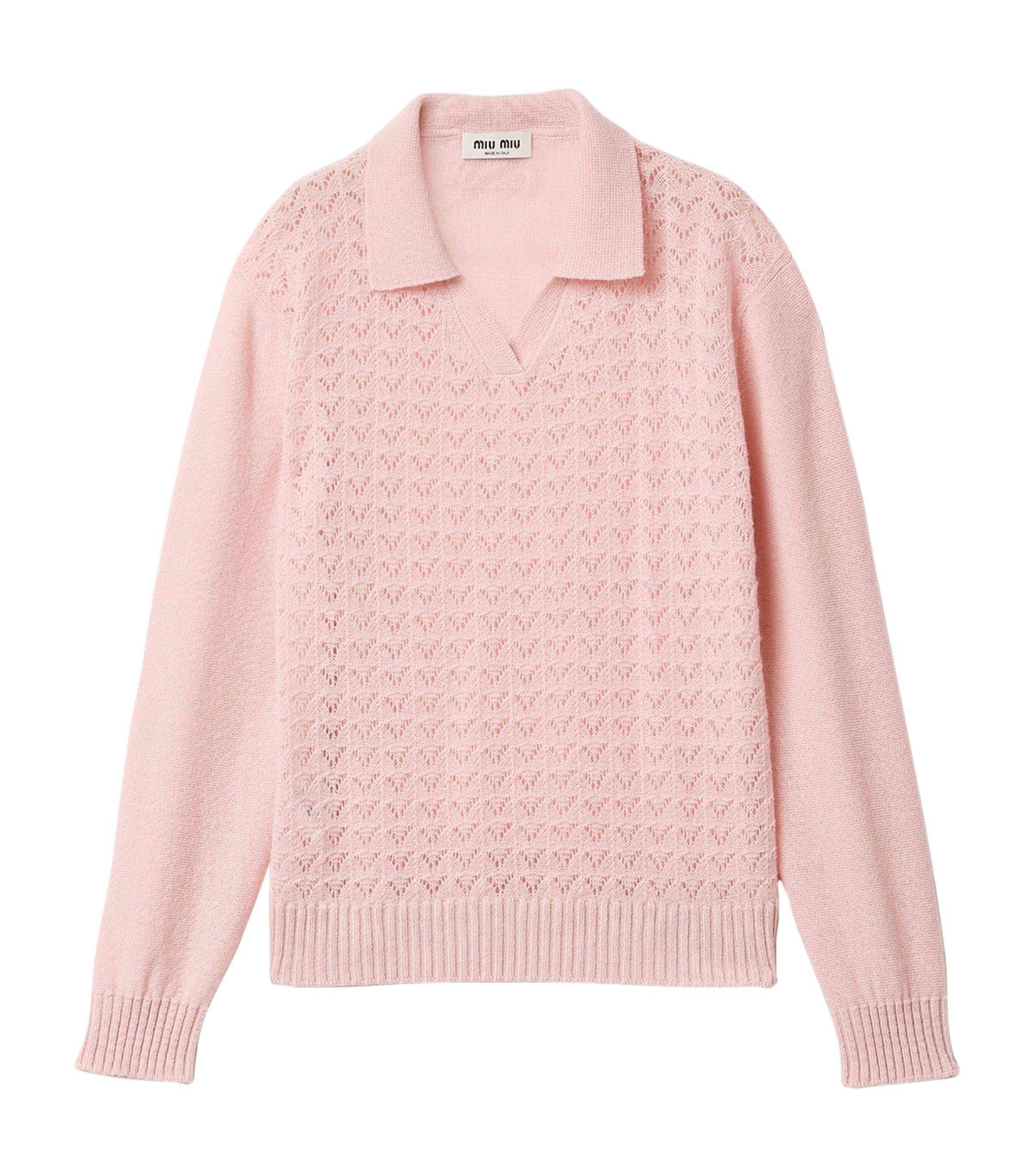 Miu Miu Womens Cashmere Openwork Sweater Image 1