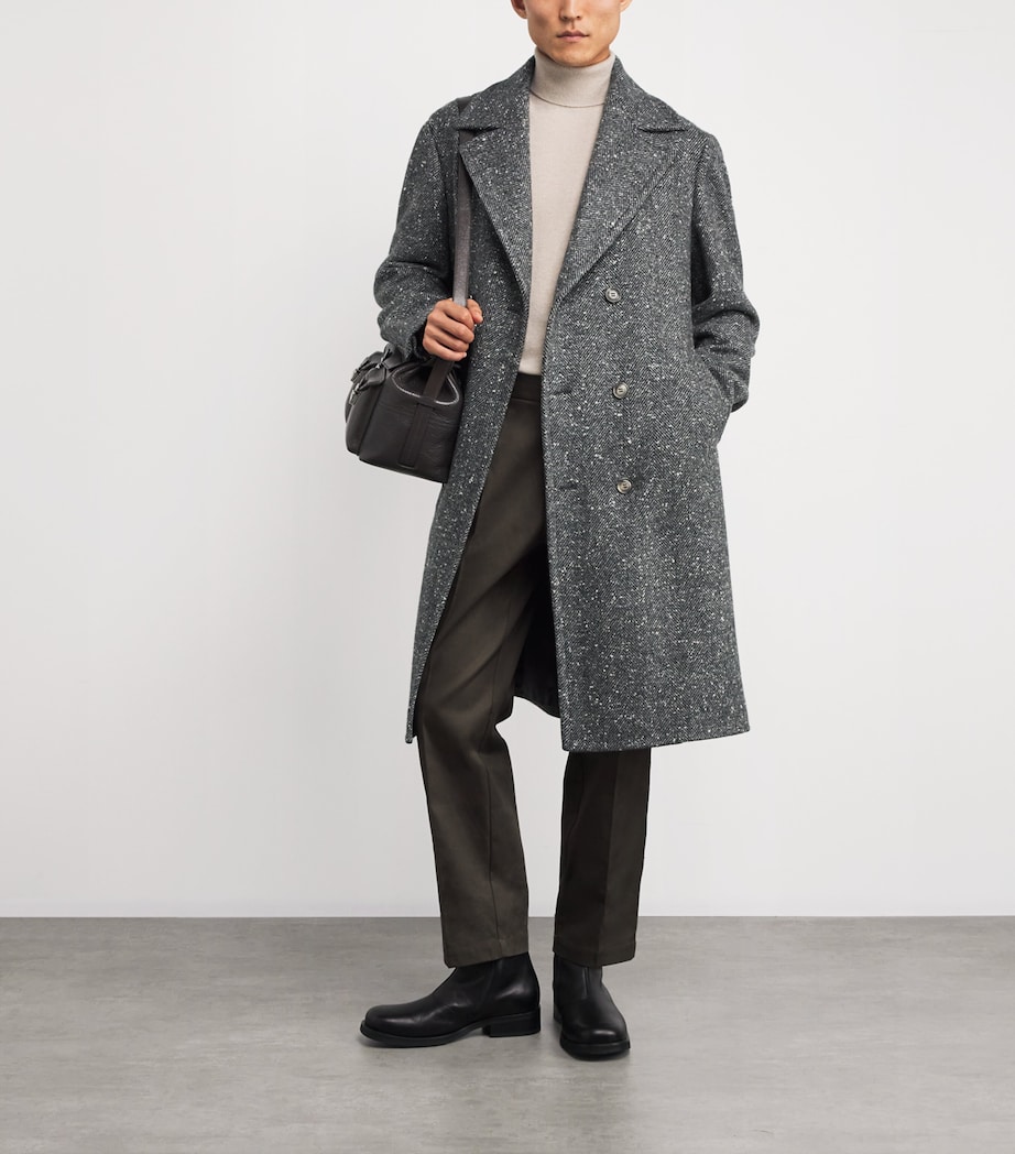 Cashmere Tweed Overcoat GREY Image 2