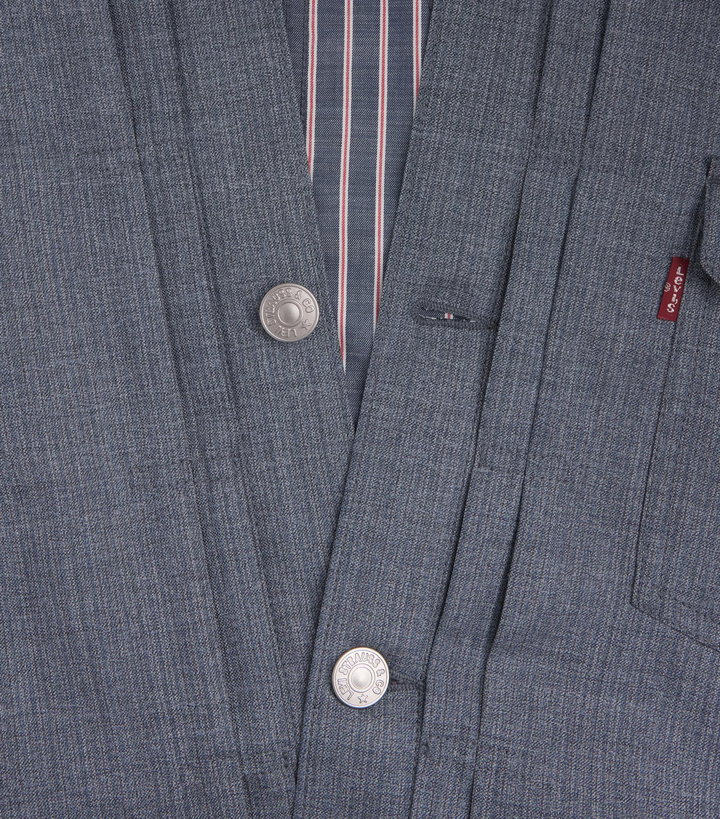 Junya Watanabe MAN Mens Wool Trucker Jacket Blue Gray Image 6