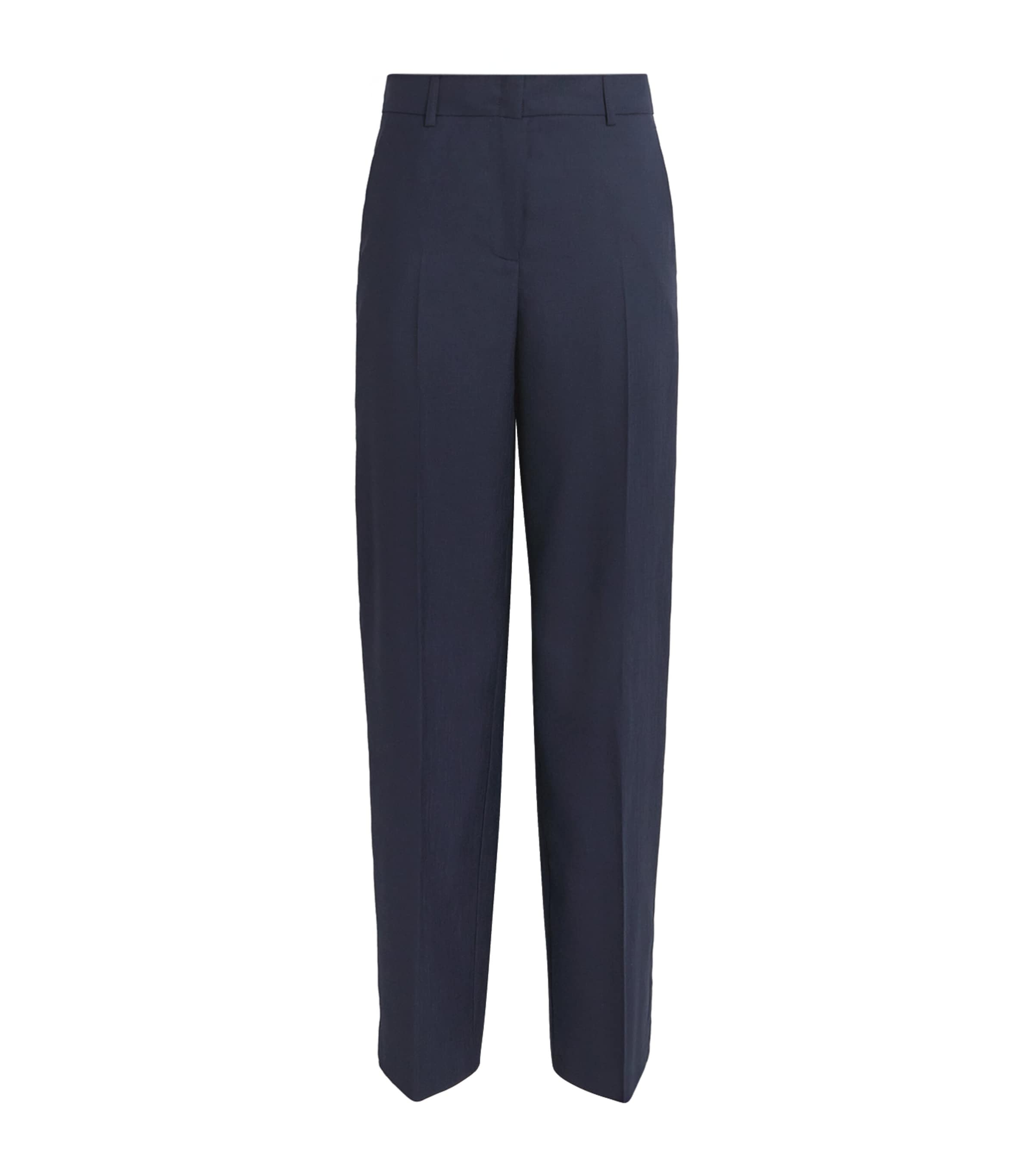 Max & Co Straight Tailored Trousers In Blue