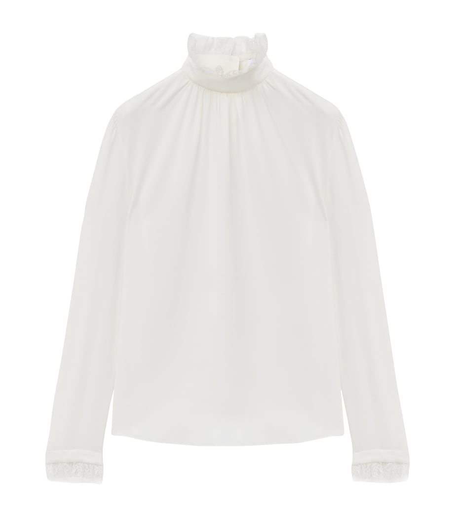 Silk Lace-Detail Shirt 9007 Image 1