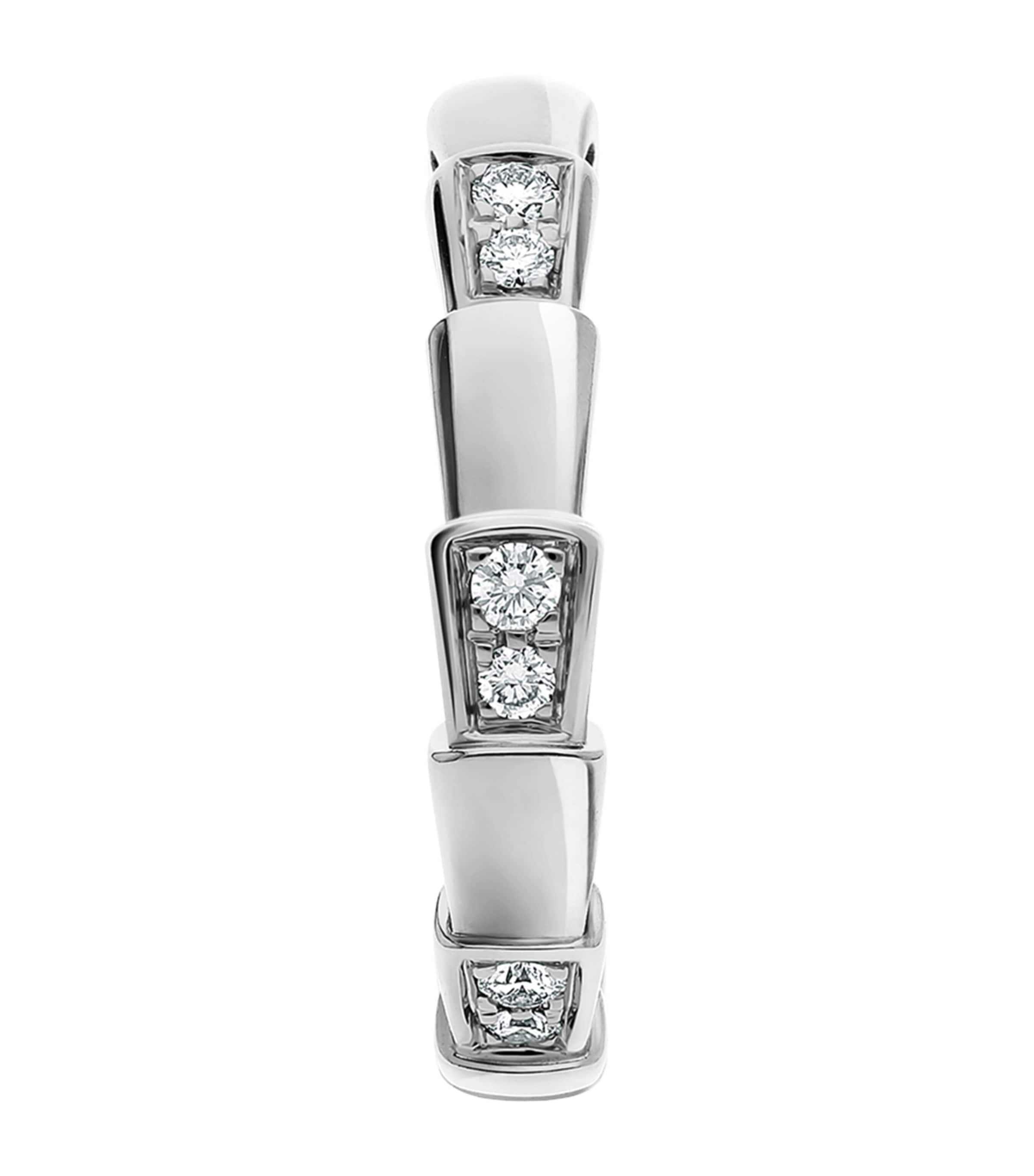 White Gold and Diamond Serpenti Viper Ring WHITE GOLD Image 2
