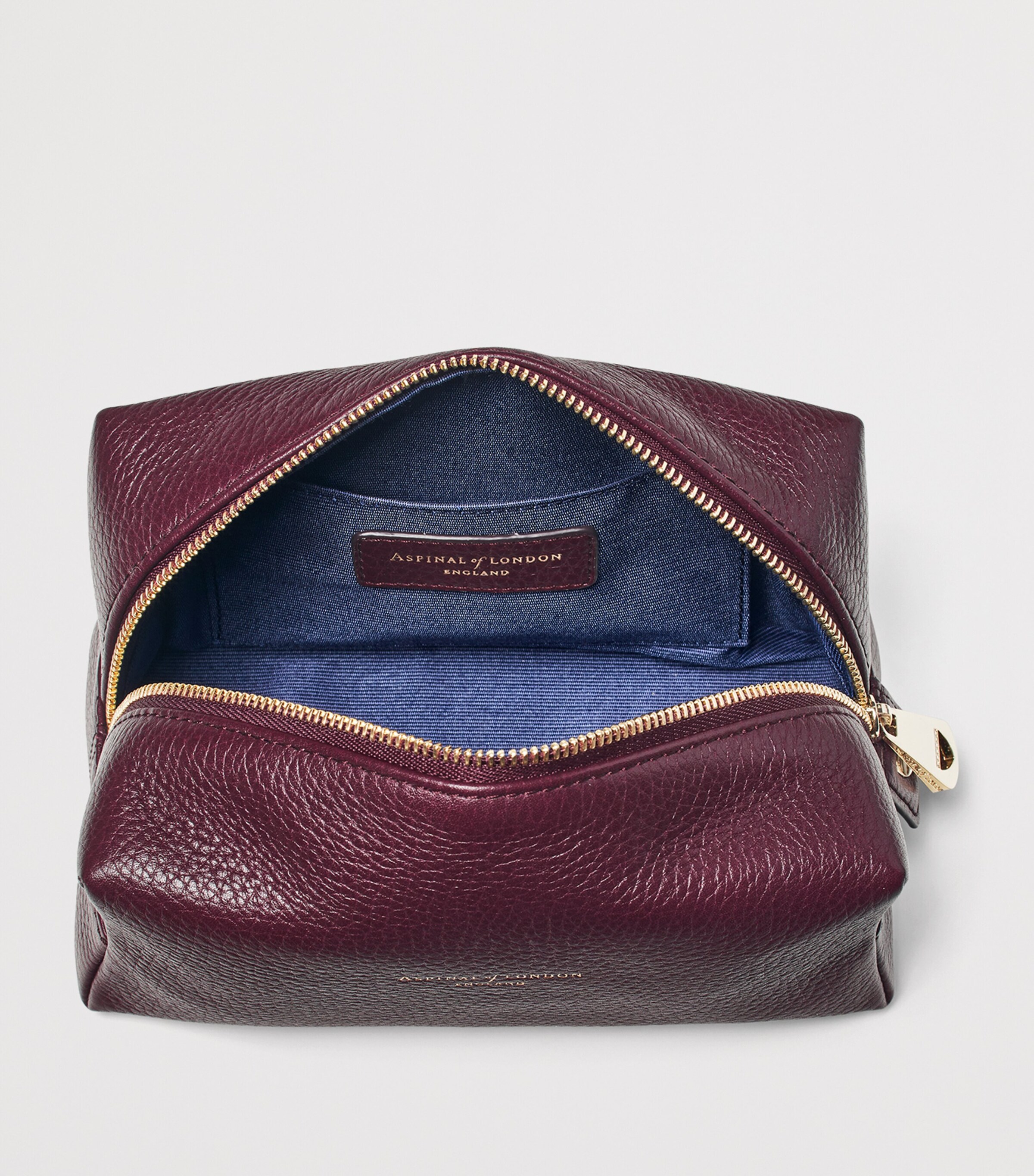 Aspinal Of London Medium Leather London Cosmetic Case Burgundy Image 4