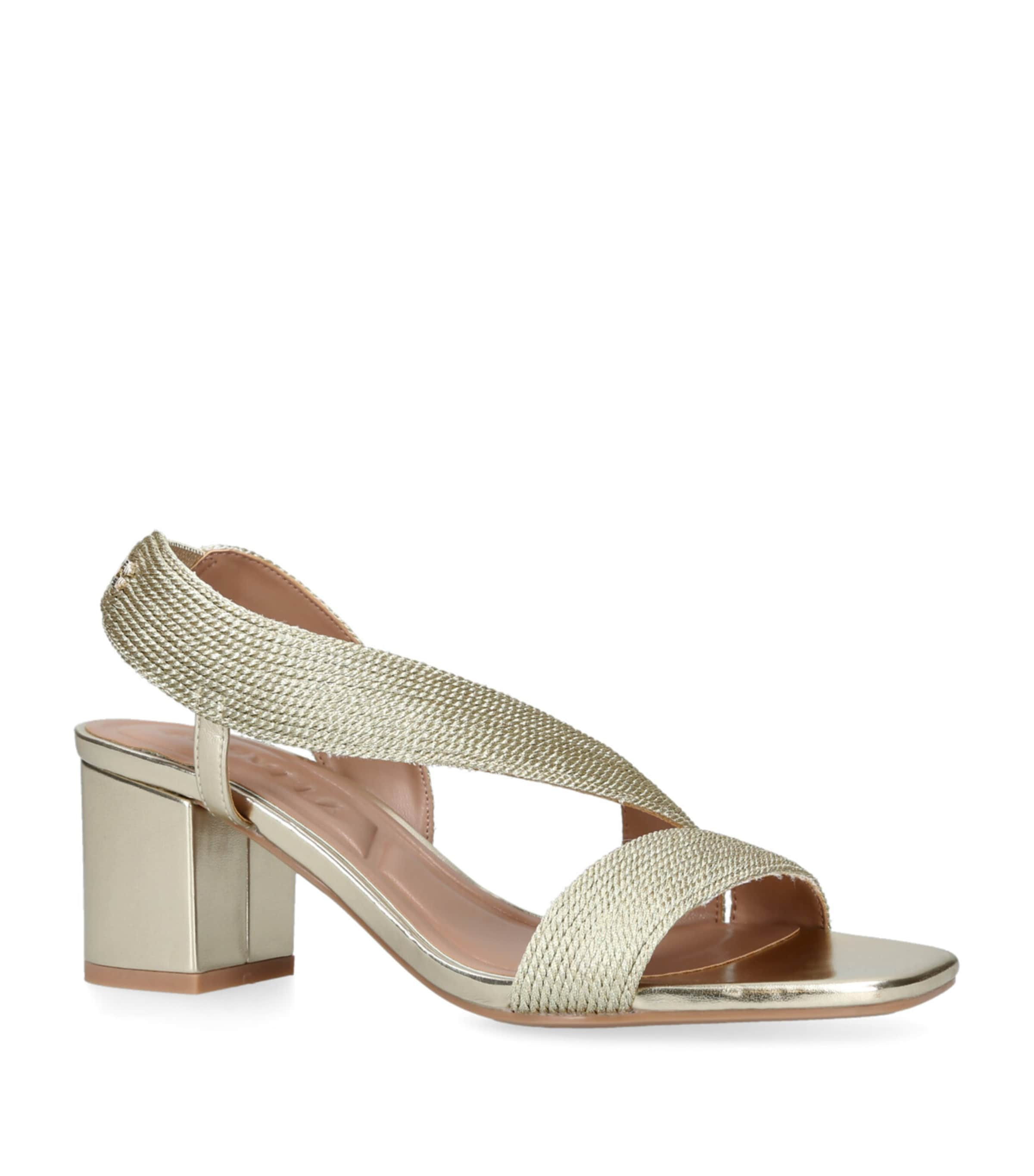 Shop Carvela Metallic Gala Heeled Sandals 60 In Gold