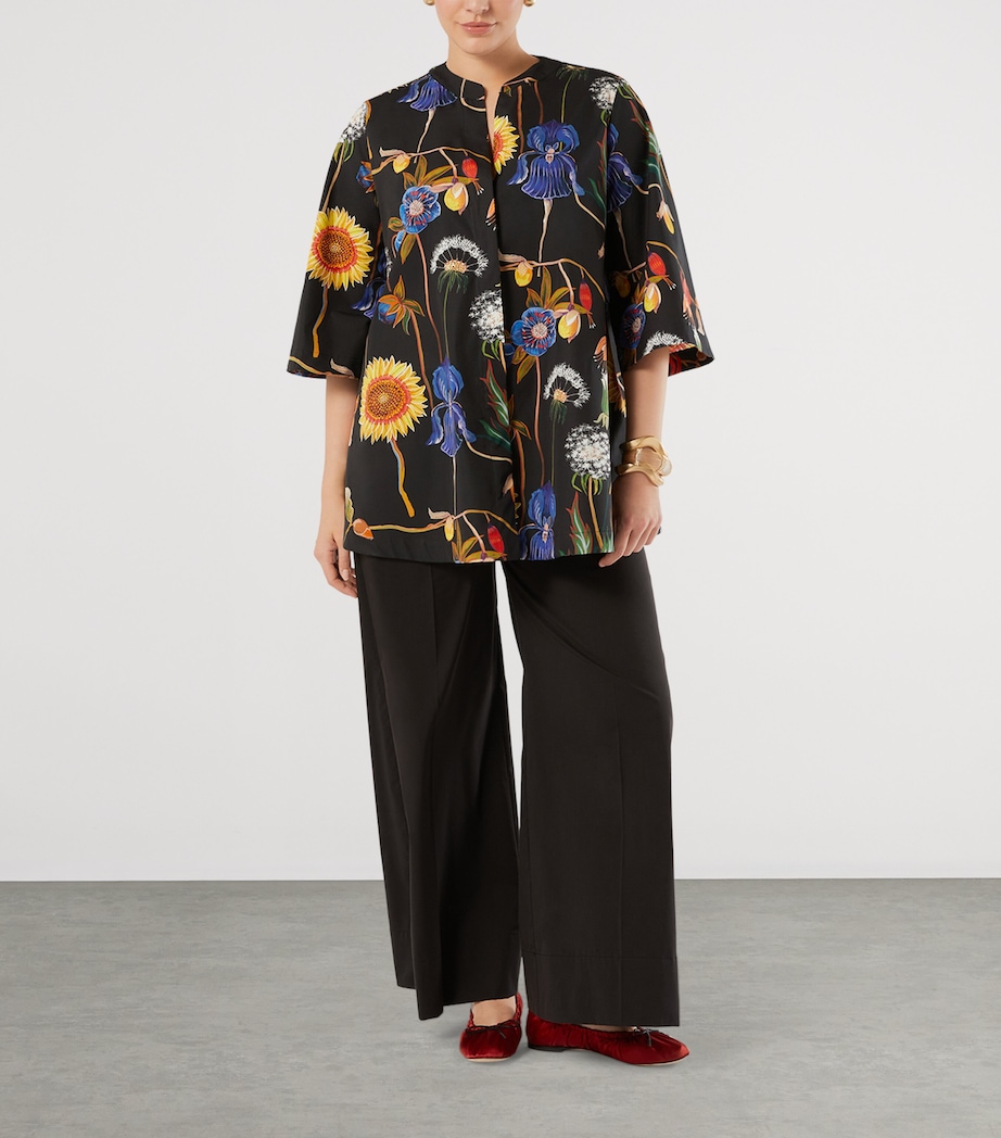 Marina Rinaldi Womens Wide-Leg Trousers Black Image 2
