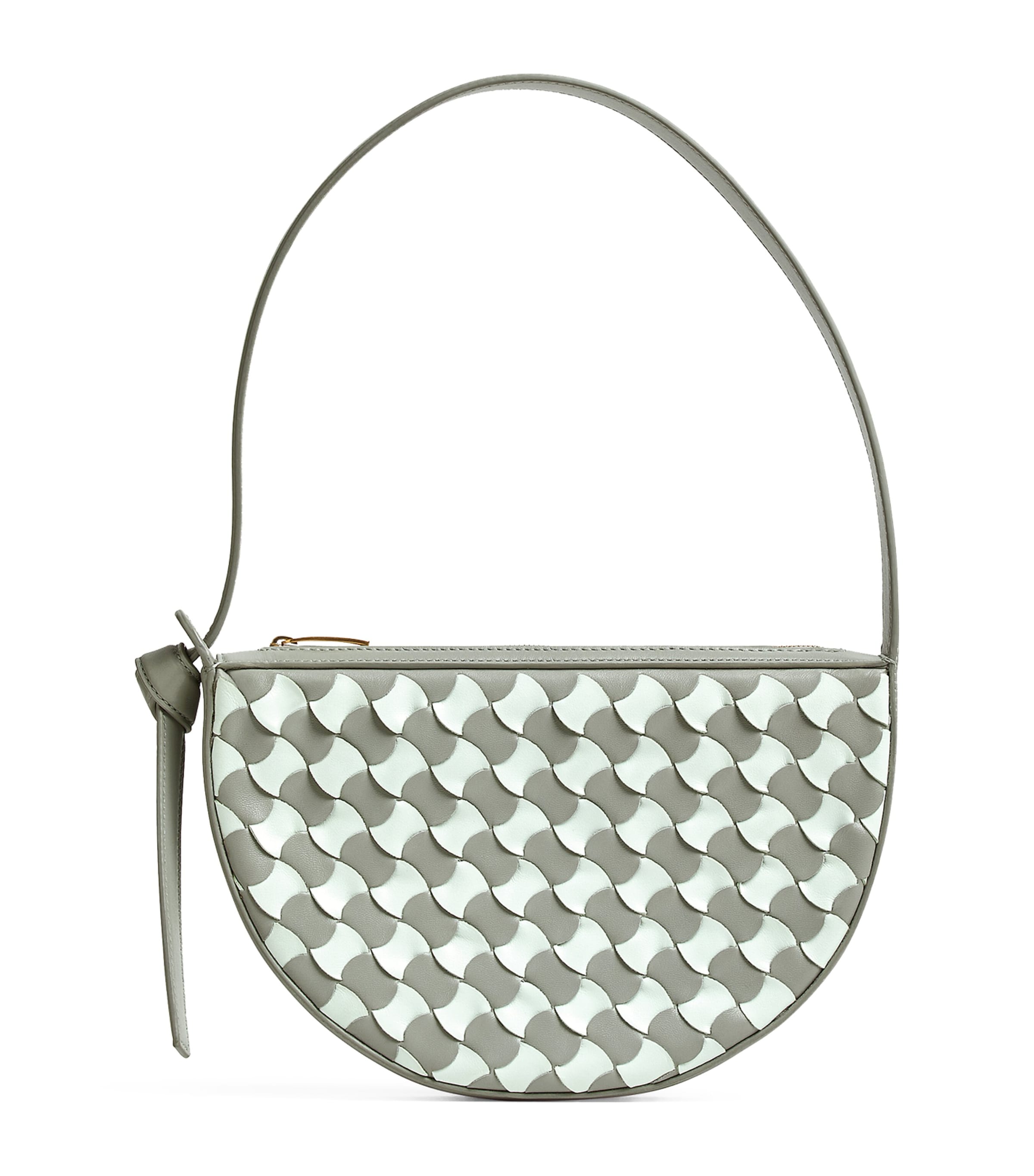 Bottega Veneta Mini Sunrise Shoulder Bag In Grey