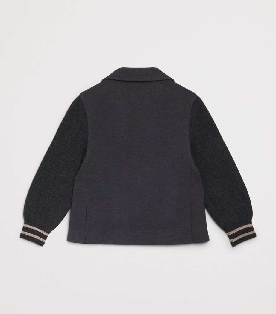 Eleventy Kids Cotton-Cashmere Knitted Blazer (2-16 Years) Antracite Mel Image 2