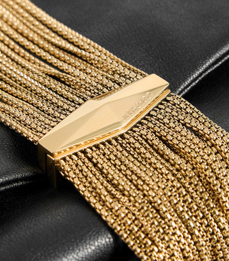 Zandra Biker Leather Clutch Bag BLACK/GOLD Image 3