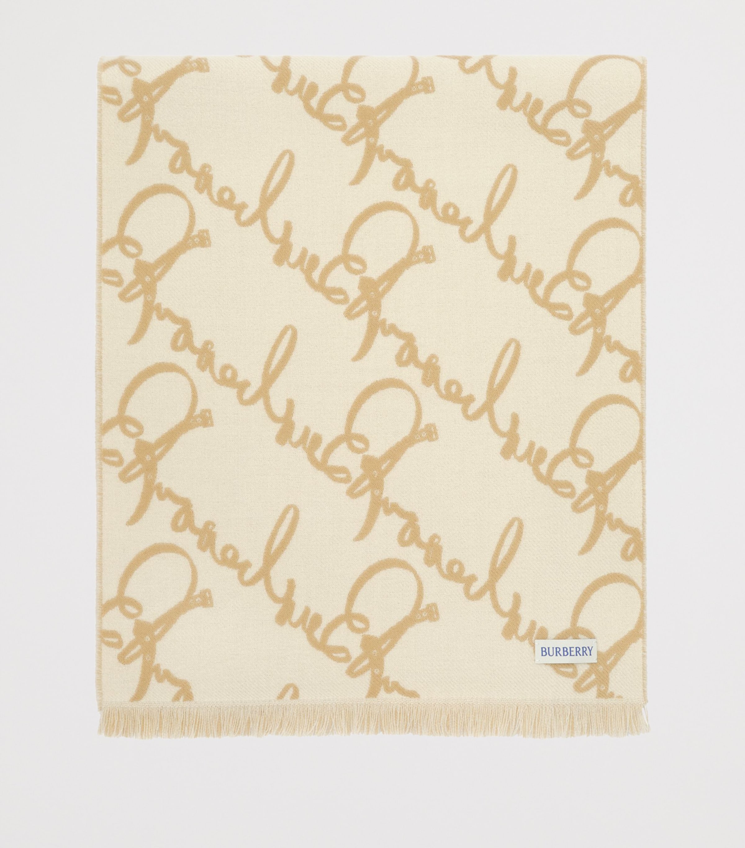 Burberry Wool Belt Logo Scarf Sand/neutral Image 4
