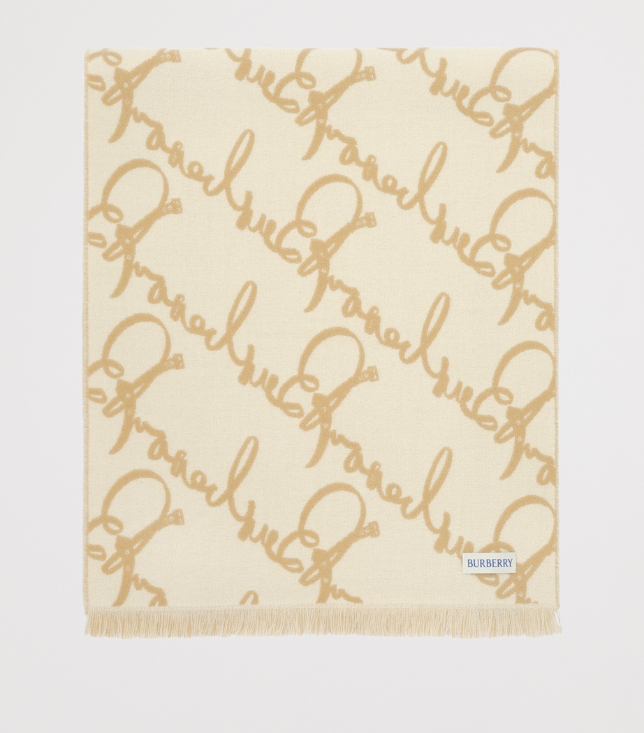 Burberry Wool Belt Logo Scarf Sand/neutral Image 4