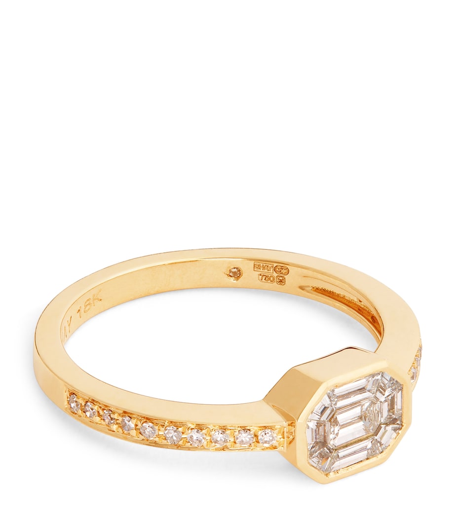 Yellow Gold and Diamond Illusion Ring YELLOW GOLD Image 1