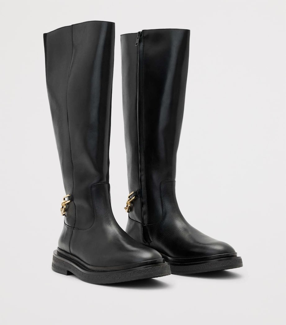 Embellished Escher Knee-High Boots BLACK Image 2