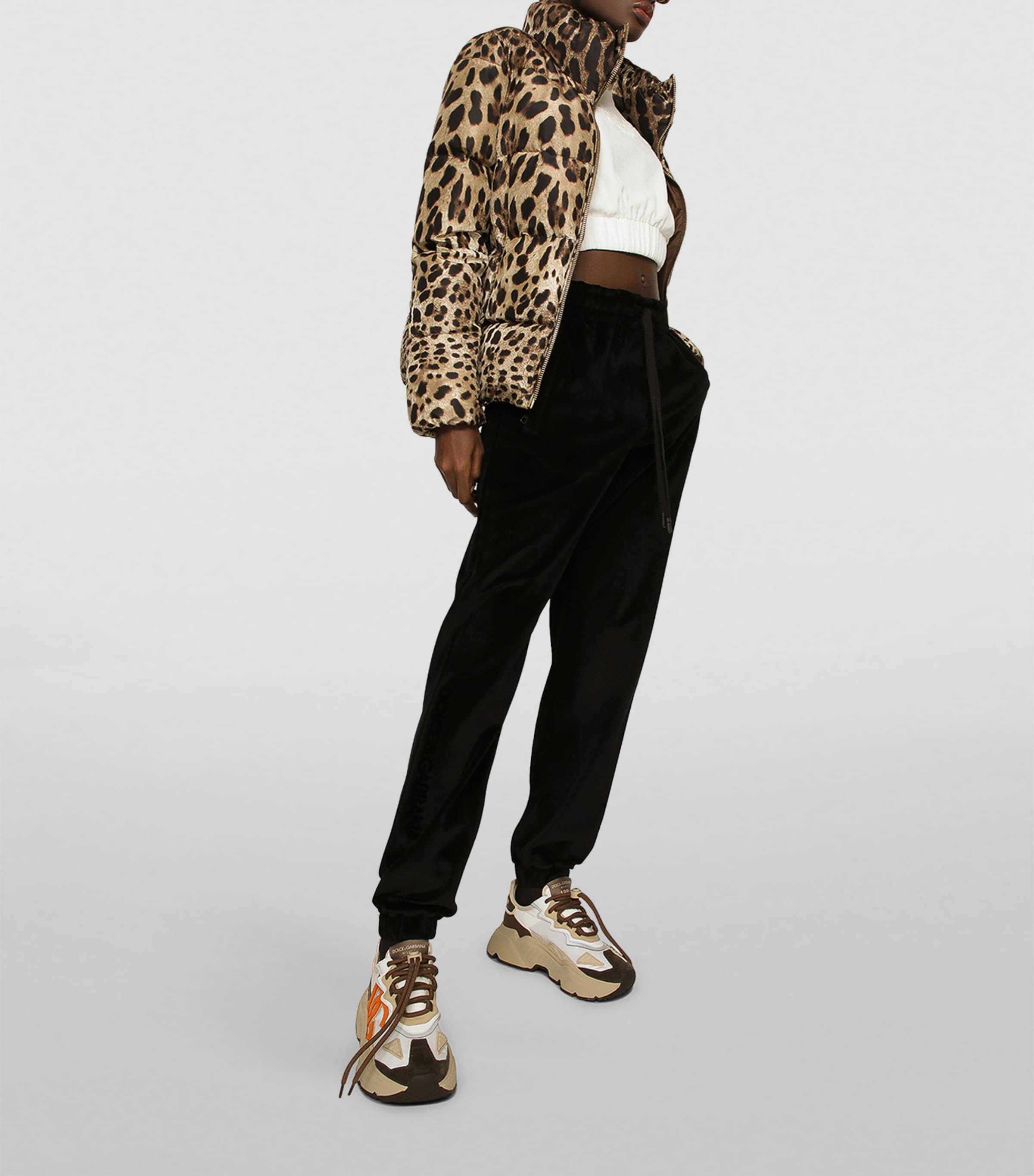 Dolce & Gabbana Leopard Print Puffer Jacket | Harrods US