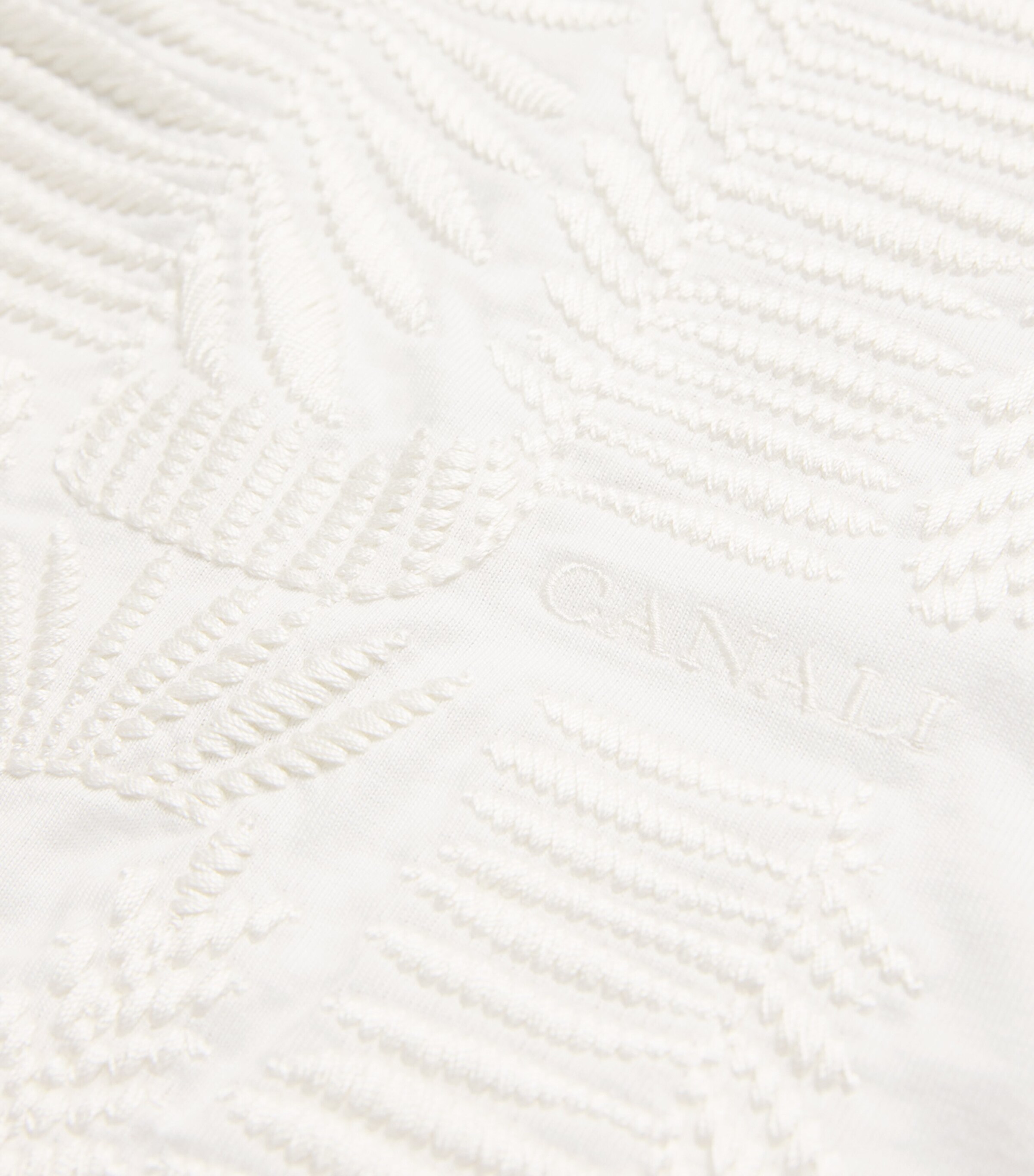 Canali Mens Cotton Embroidered T-Shirt White Image 5