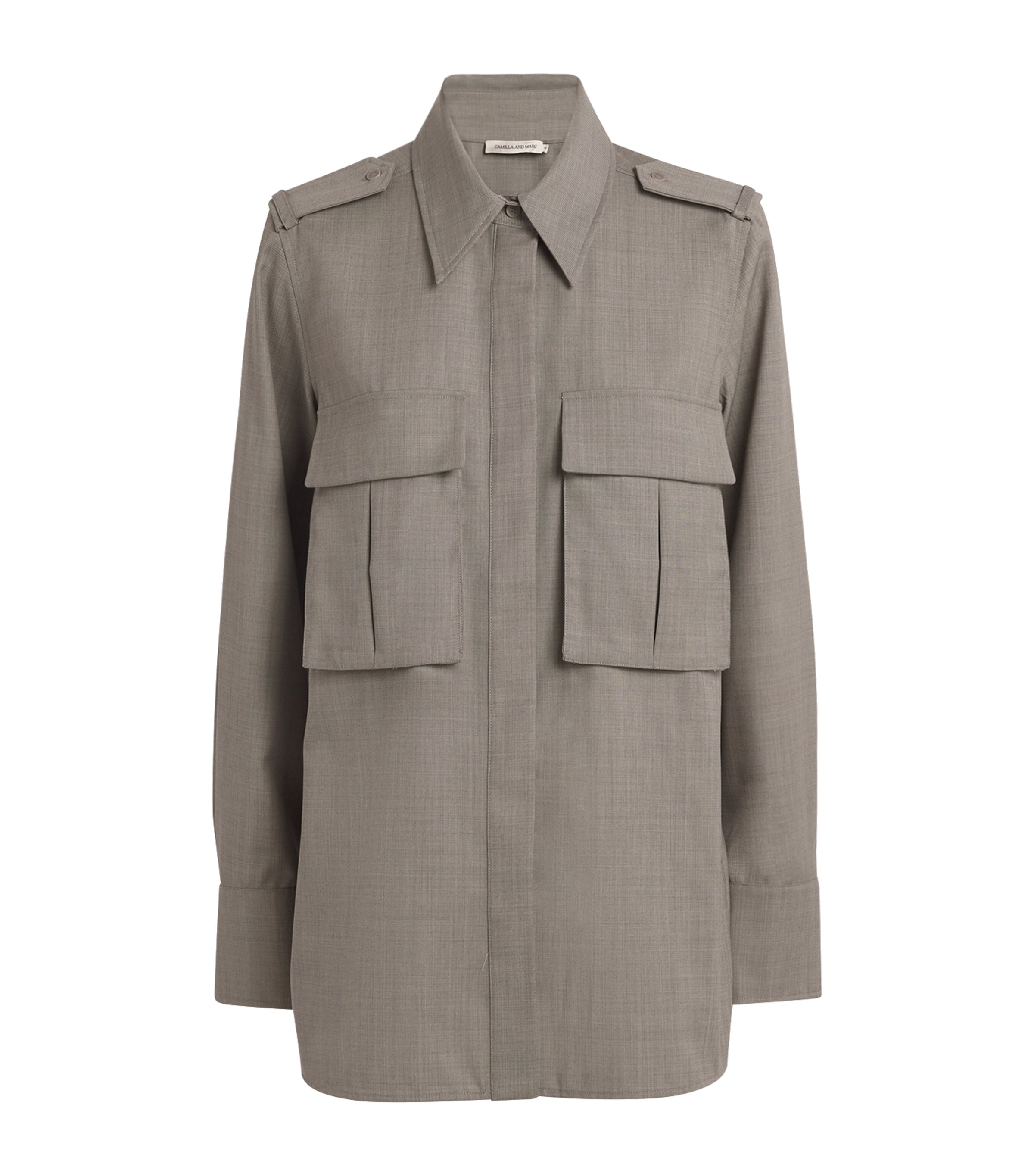 Camilla And Marc Wool-blend Drew Shirt In Gray