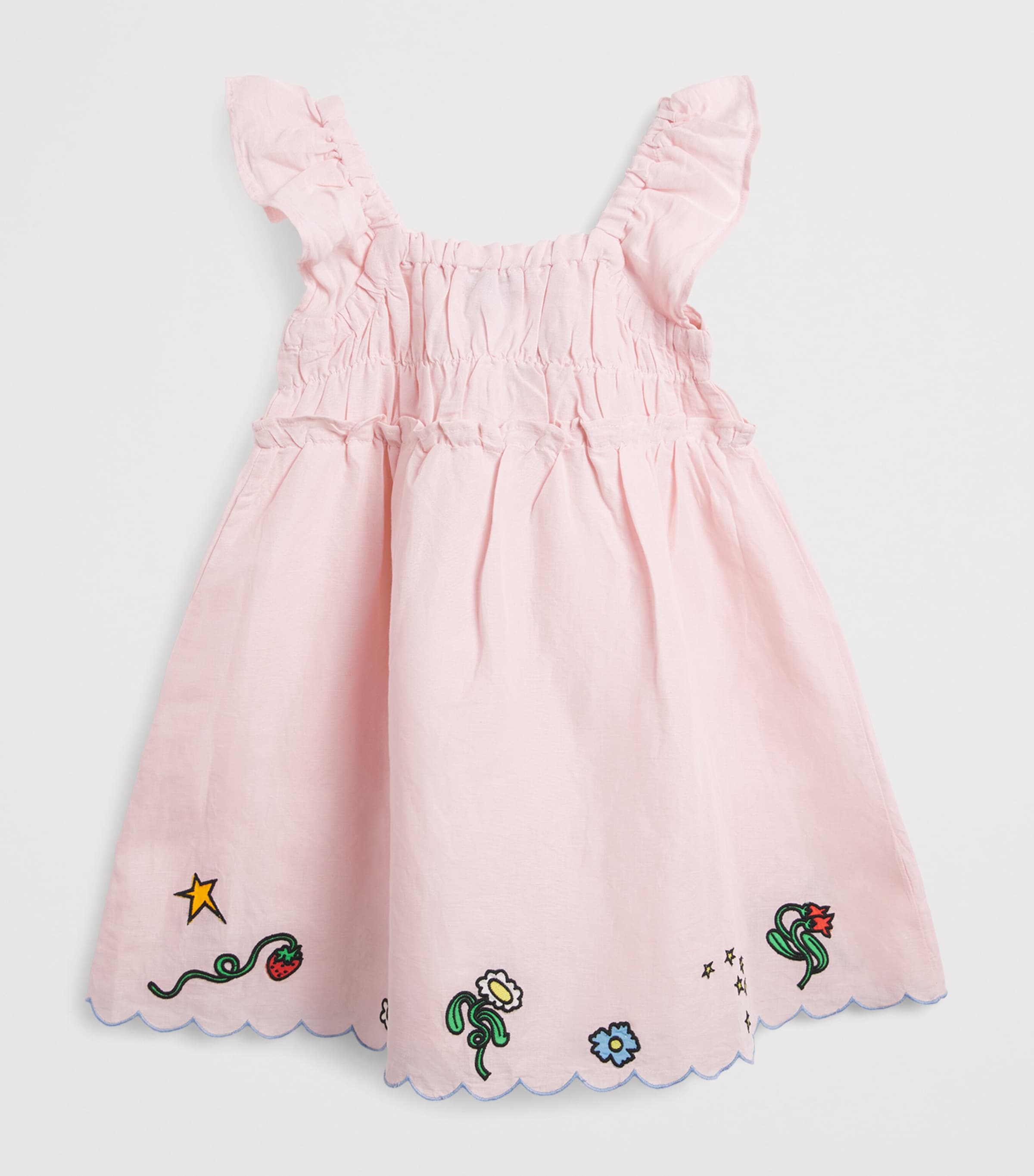 Linen-Organic Cotton Embroidered Dress (3-15 Years) 51RROSA Image 2