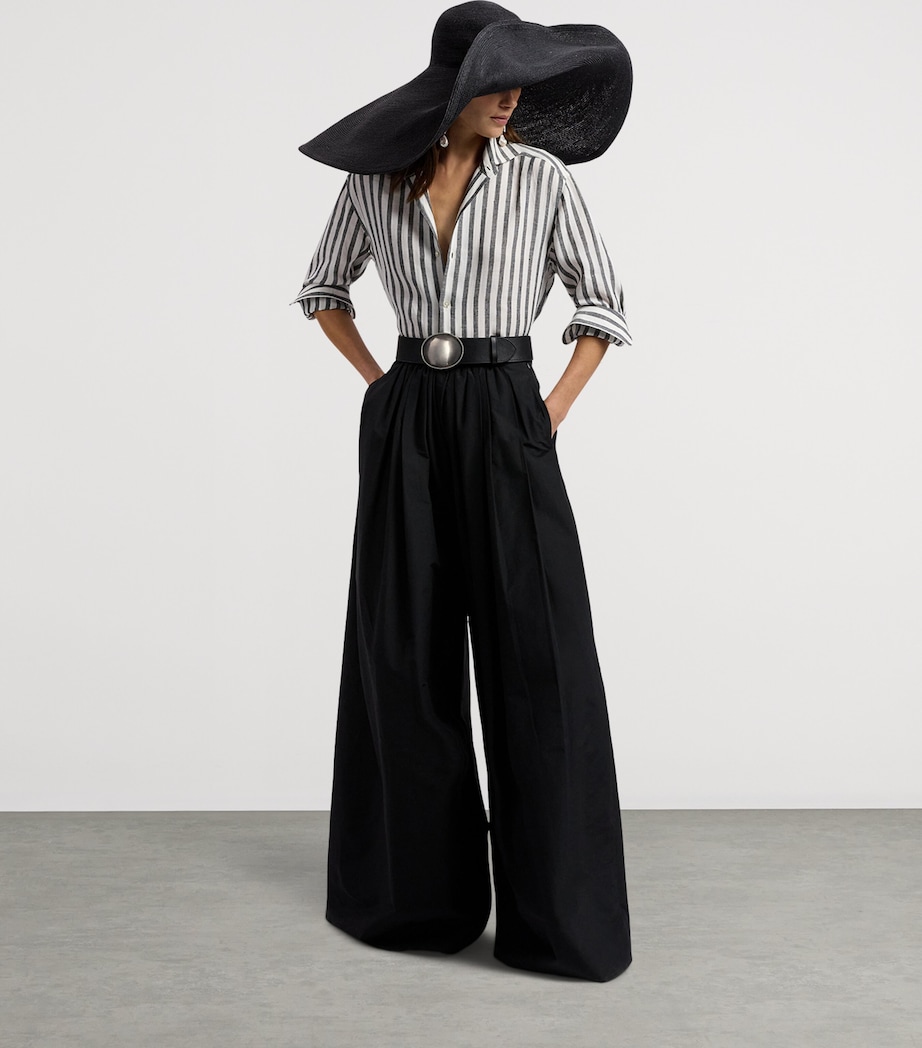 Ralph Lauren Collection Woven Wide-Brim Hat Black Image 4