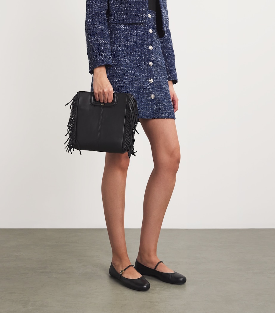 Maje Leather M Top-Handle Bag Black Image 2