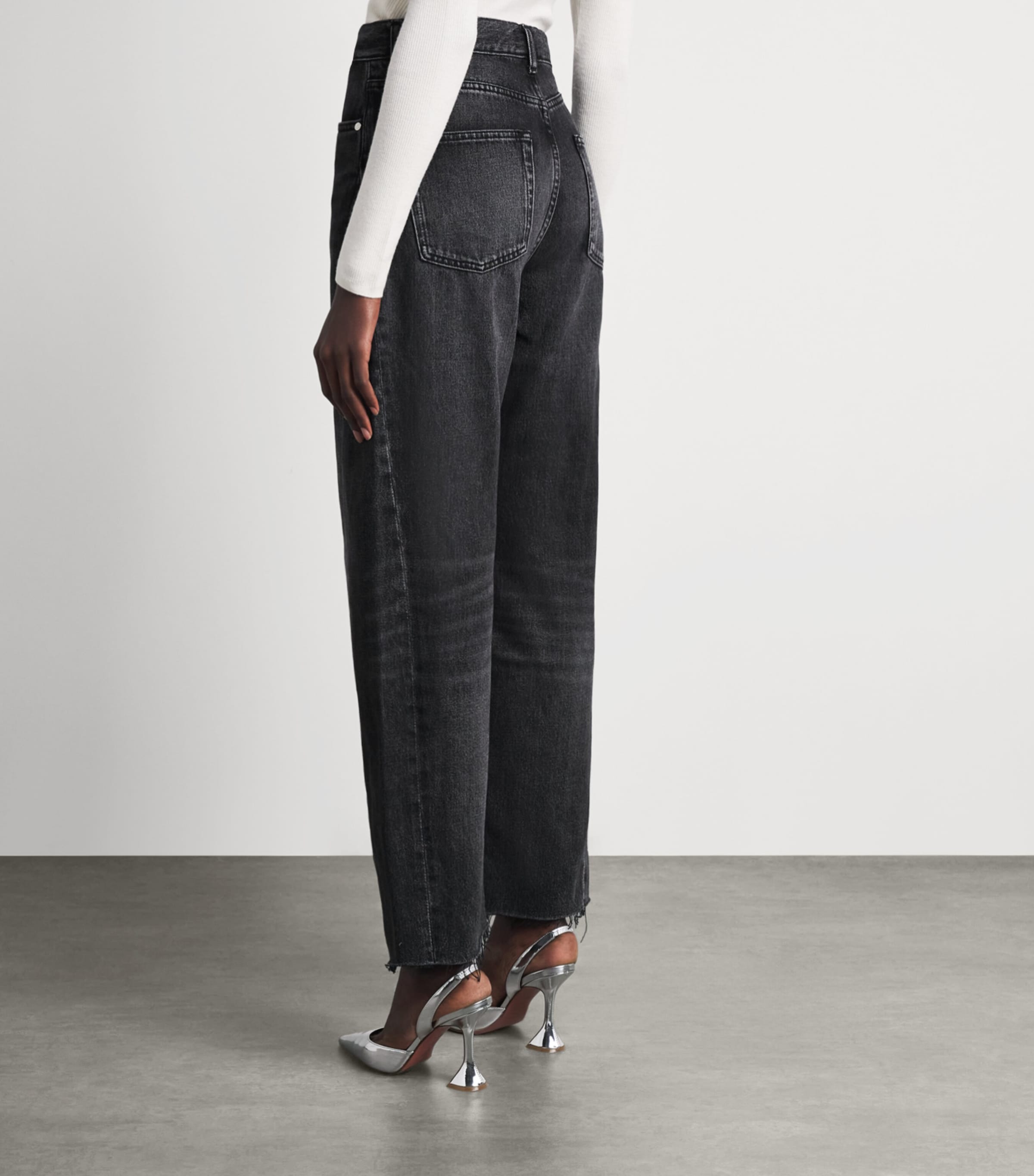 Sandro Paris Womens Barrel Jeans Dark Grey Image 5