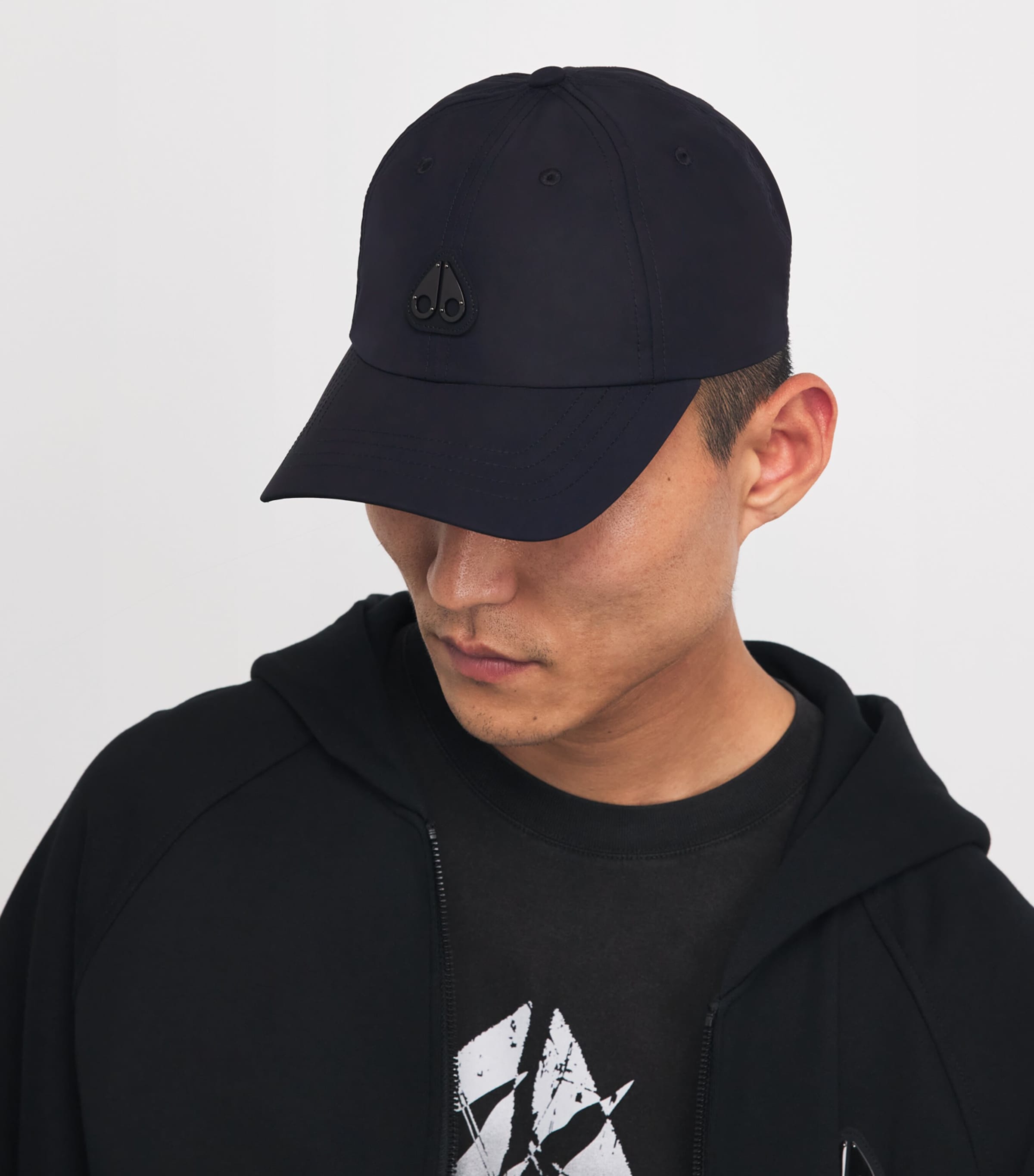 Moose Knuckles Cotton Logo Baseball Cap Black Image 2