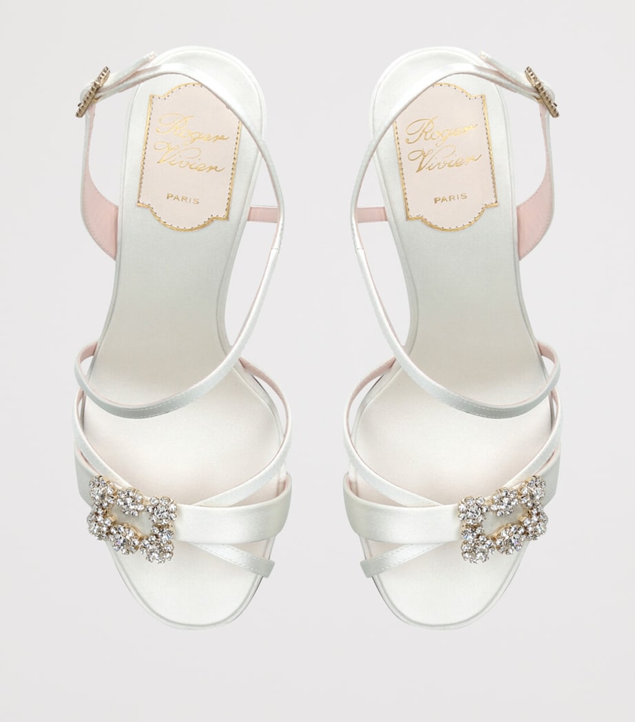 Roger Vivier Mini Flower Strass Heeled Sandals 65 Cream Image 4