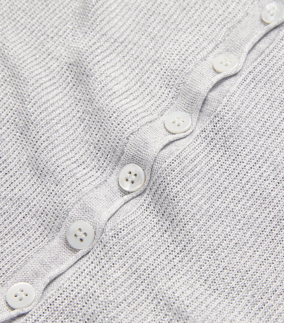 Short-Sleeve Scarf Cardigan GREY Image 5